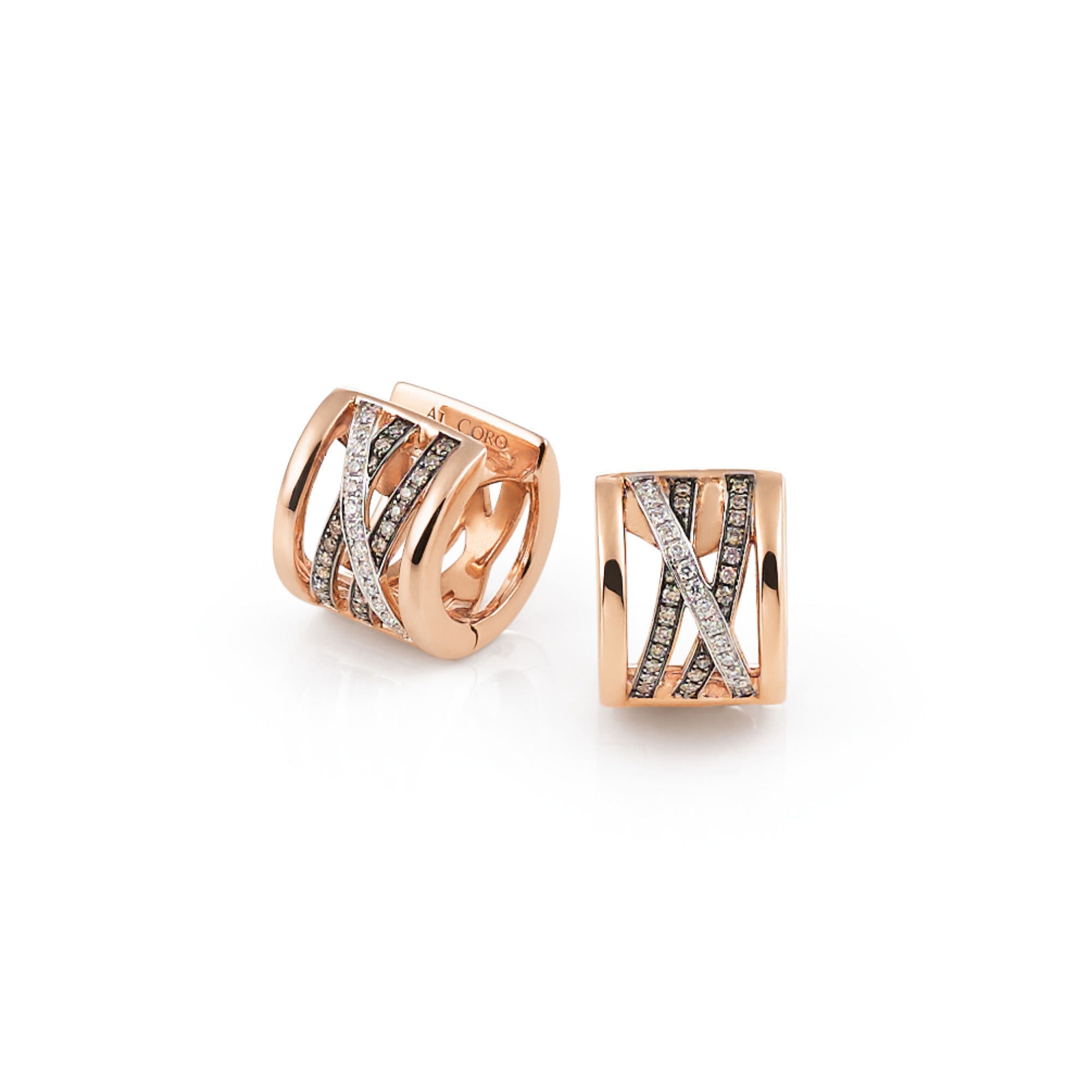 Al Coro Serenata Creolen (NE2015BR) aus Bicolor-Gold mit Diamant