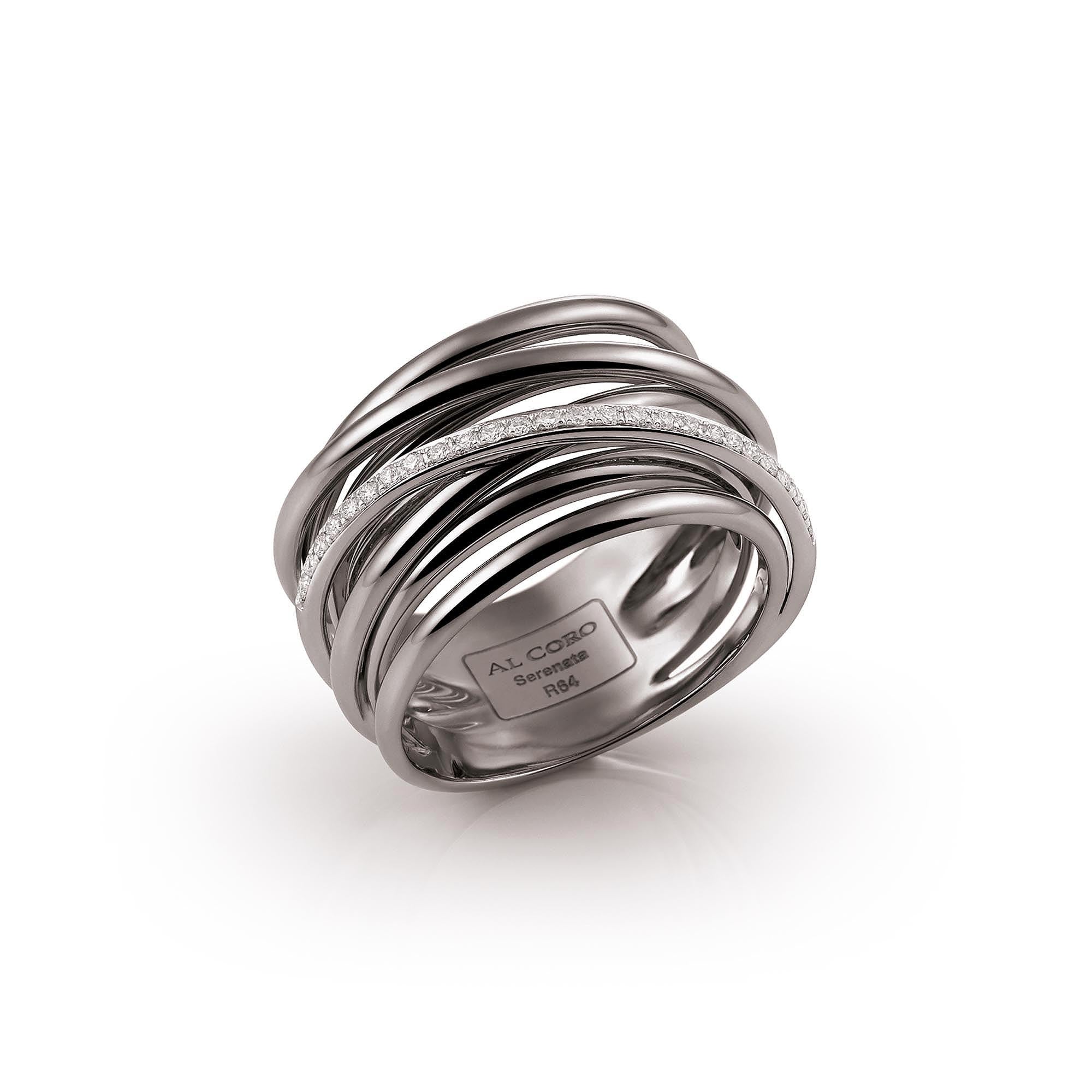 Al Coro Serenata Ring (R6404B) aus Weißgold mit Diamant