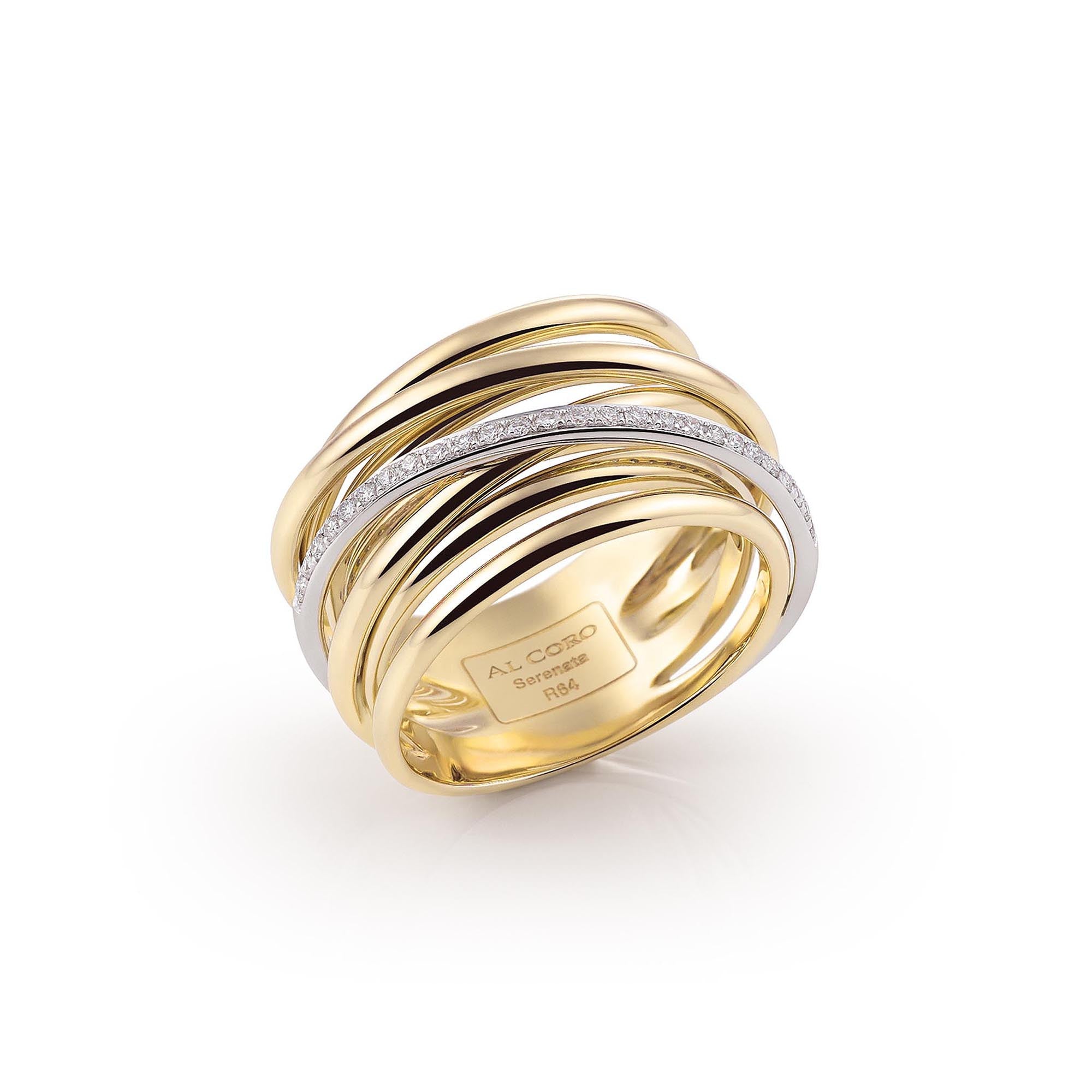 Al Coro Serenata Ring (R6404G) aus Gelbgold mit Diamant