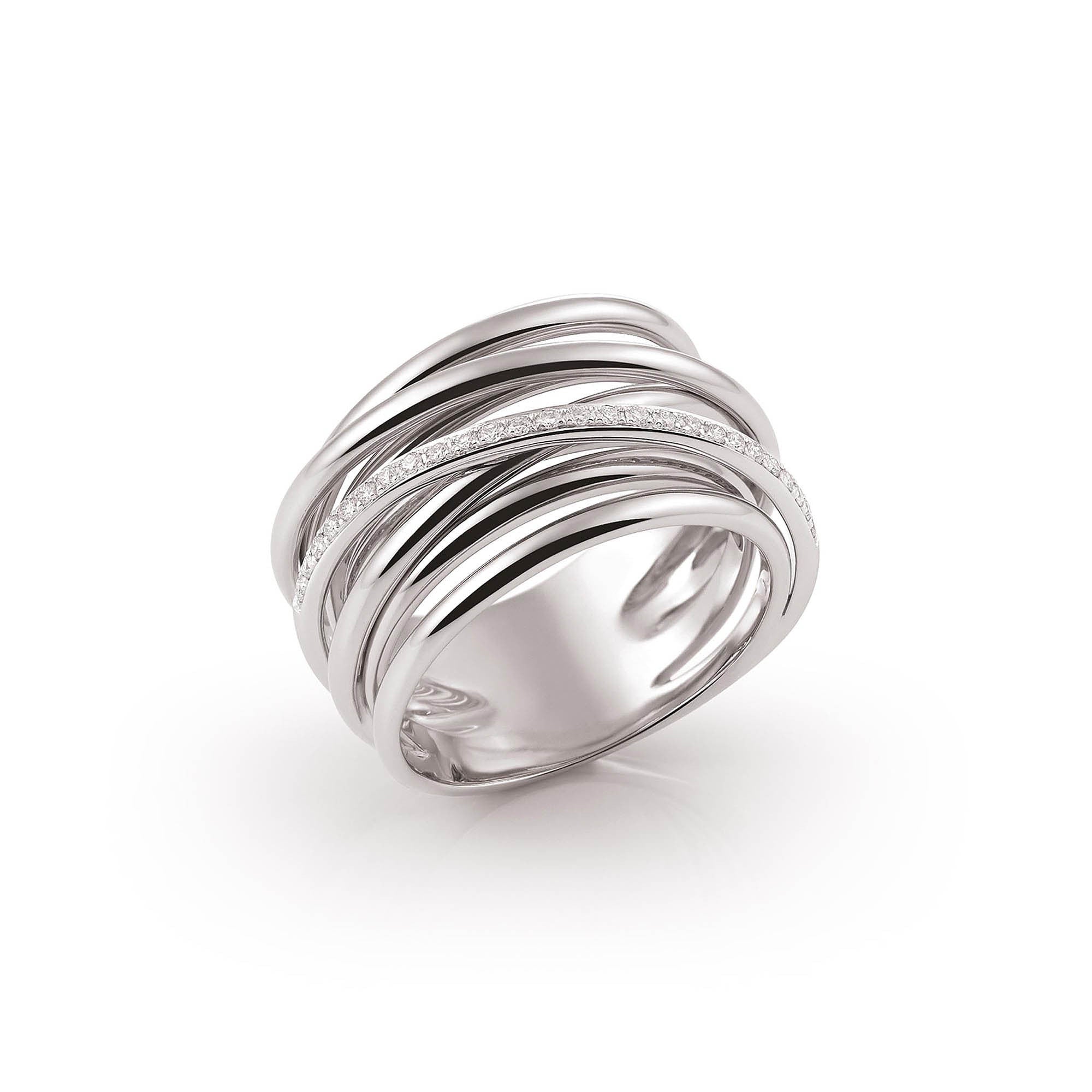 Al Coro Serenata Ring (R6404W) aus Weißgold mit Diamant