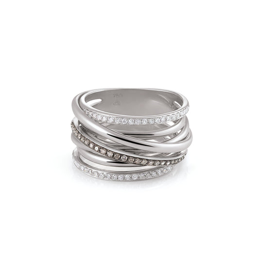 Al Coro Serenata Ring (R6405WBD) aus Weißgold mit Diamant