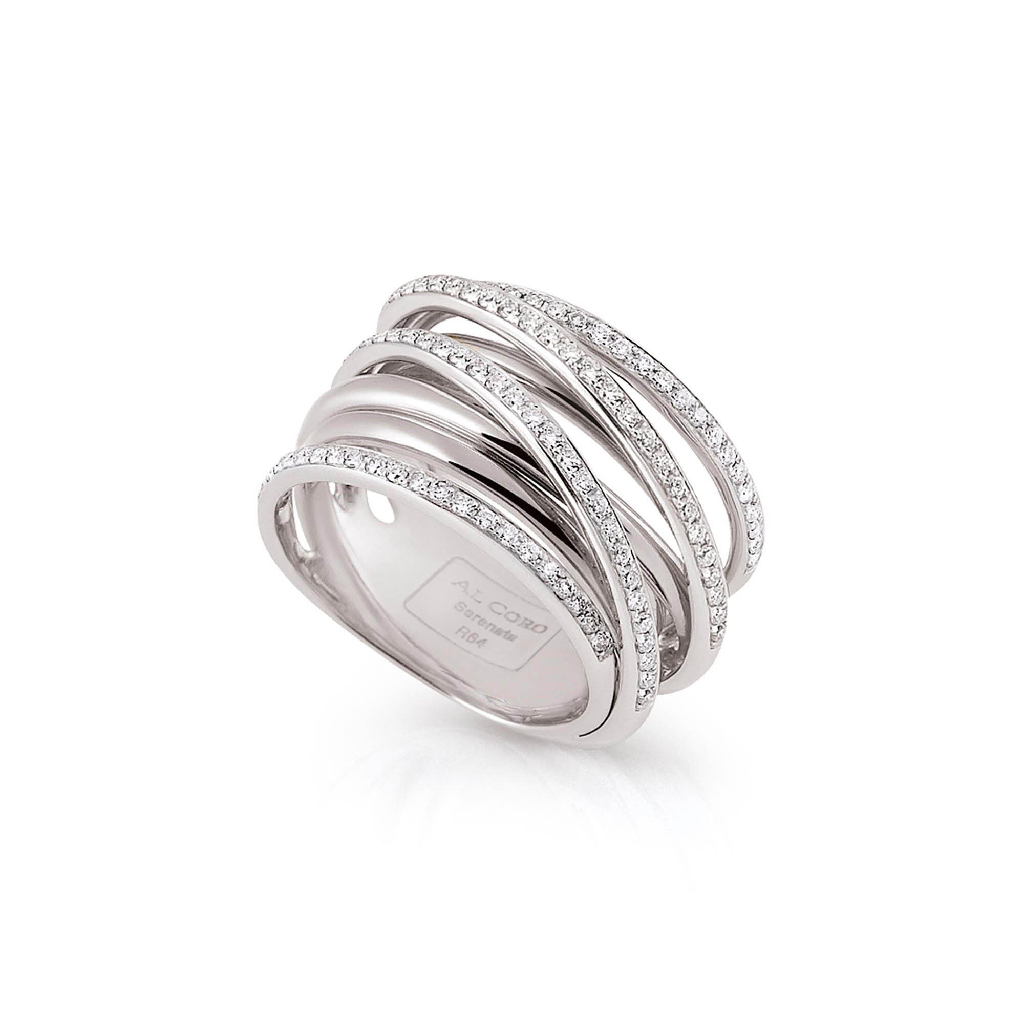Al Coro Serenata Ring (R6408W) aus Weißgold mit Diamant