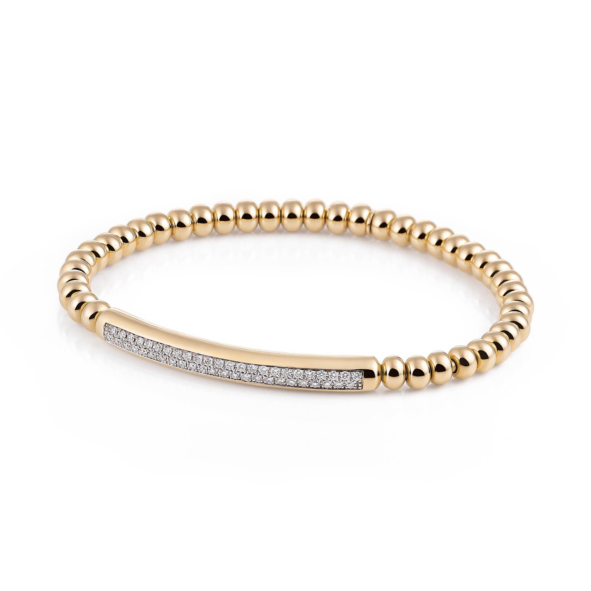 Al Coro Stretchy Armband (A103G) aus Gelbgold mit Diamant