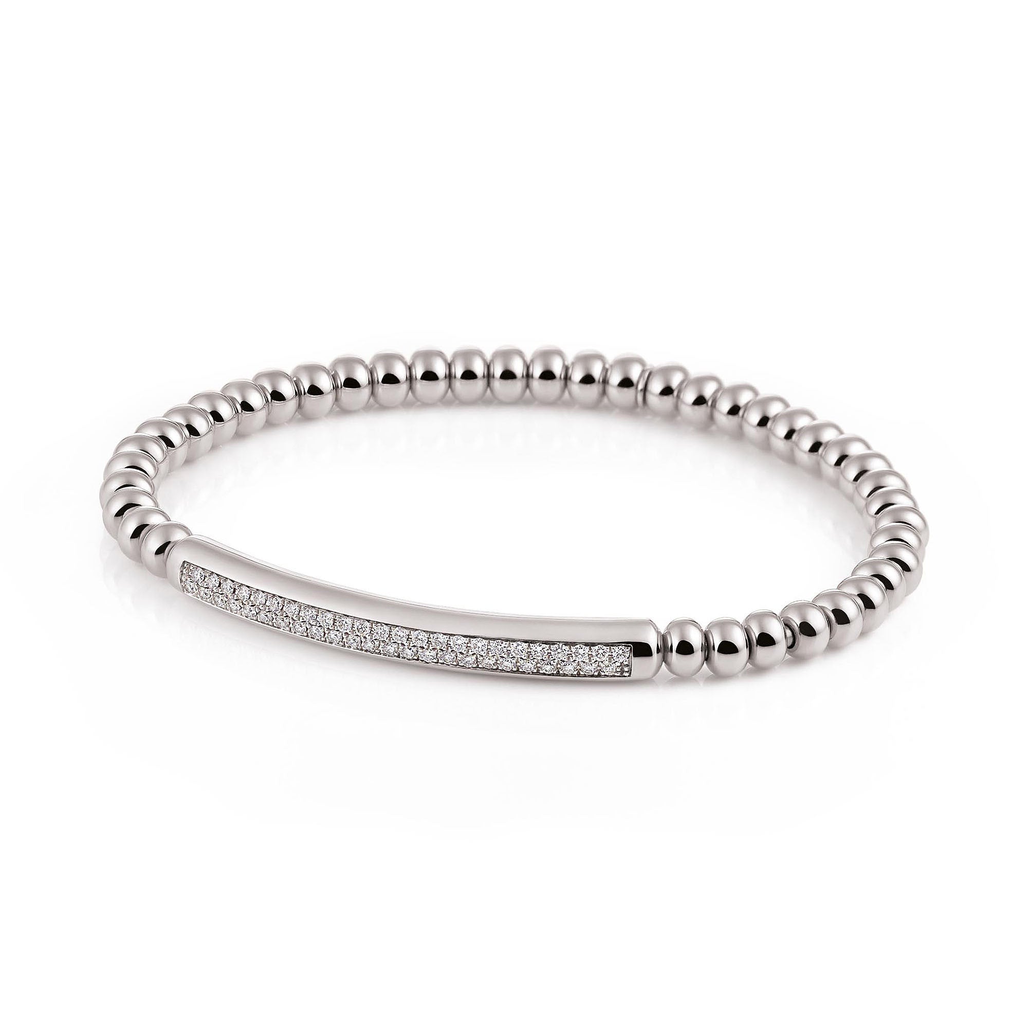 Al Coro Stretchy Armband (A103W) aus Weißgold mit Diamant
