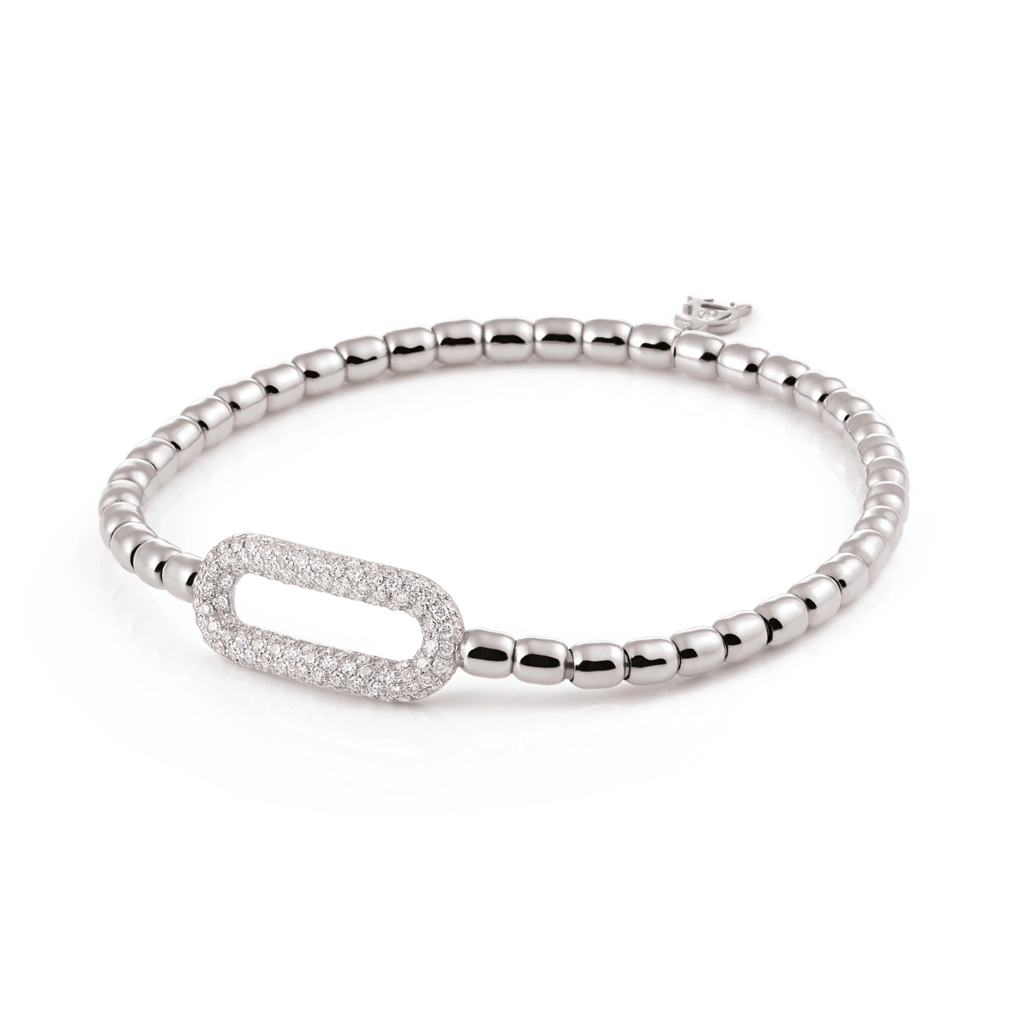 Al Coro Stretchy Armband (A109W) aus Weißgold mit Diamant