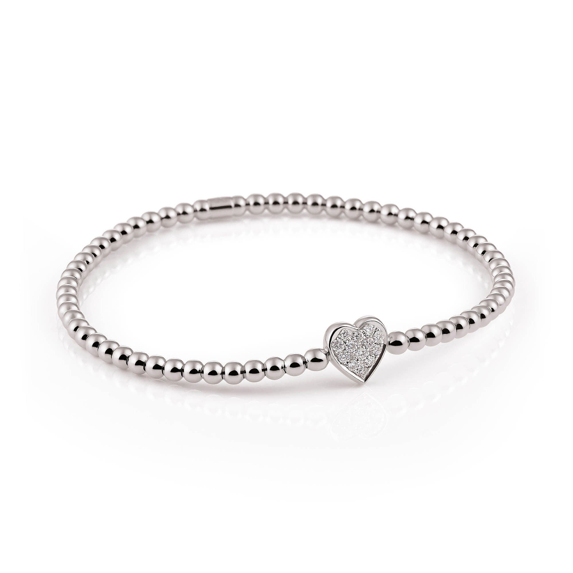 Al Coro Stretchy Armband (A160W) aus Weißgold mit Diamant