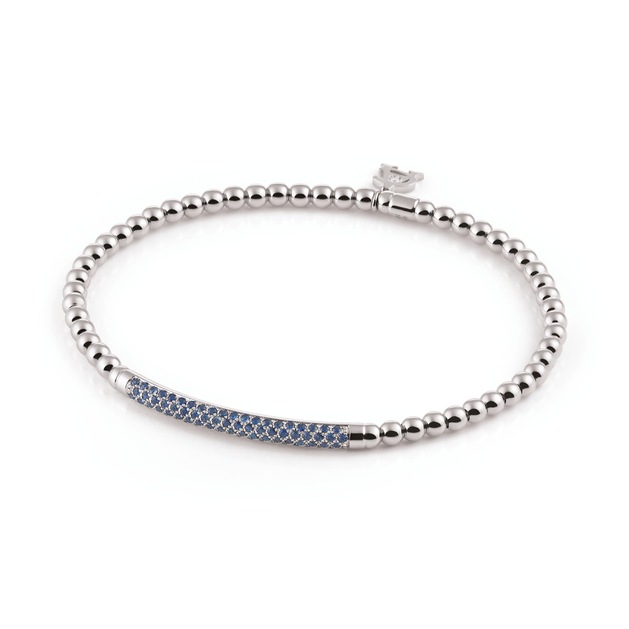 Al Coro Stretchy Armband (A350BSW17) aus Weißgold mit Diamant und Saphir