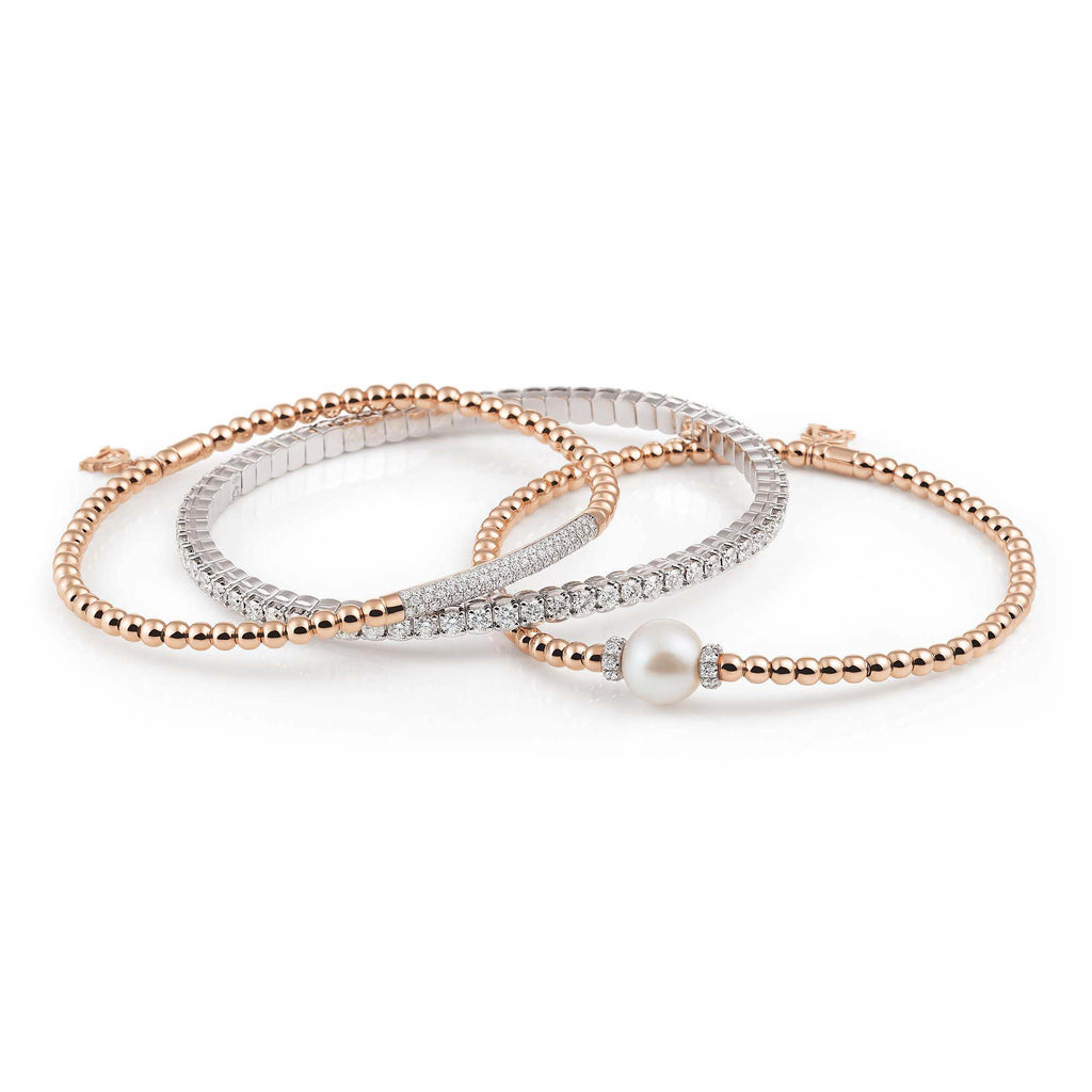 Al Coro Stretchy Armband (A350G) aus Gelbgold mit Diamant