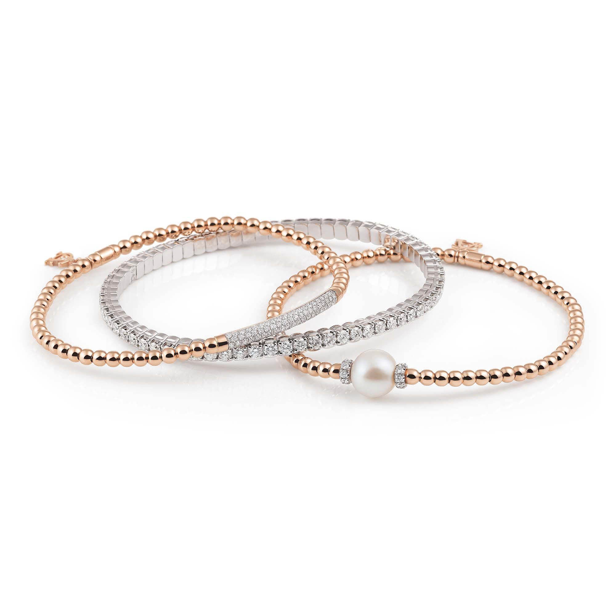 Al Coro Stretchy Armband (A350G) aus Gelbgold mit Diamant