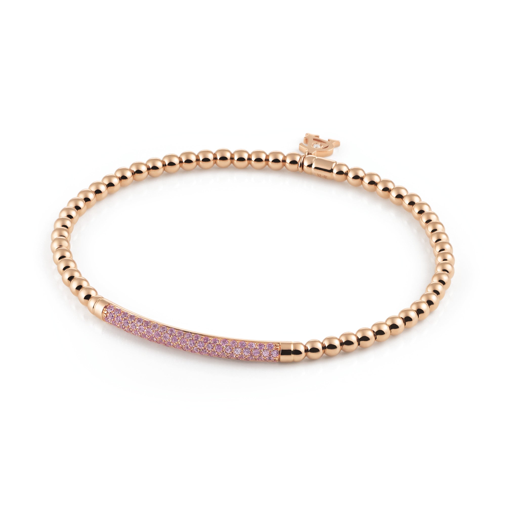 Al Coro Stretchy Armband (A350PSR17) aus Roségold mit Diamant und Saphir