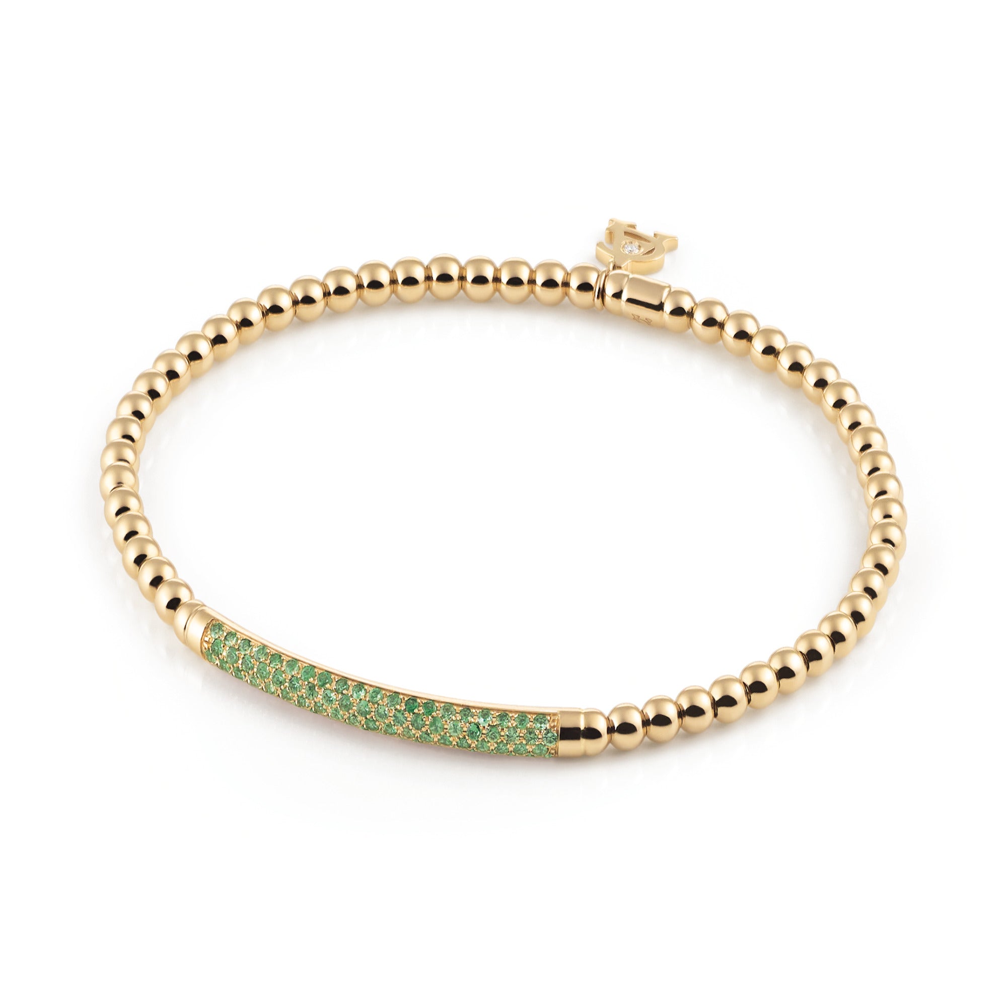 Al Coro Stretchy Armband (A350TG17) aus Gelbgold mit Diamant und Tsavorit