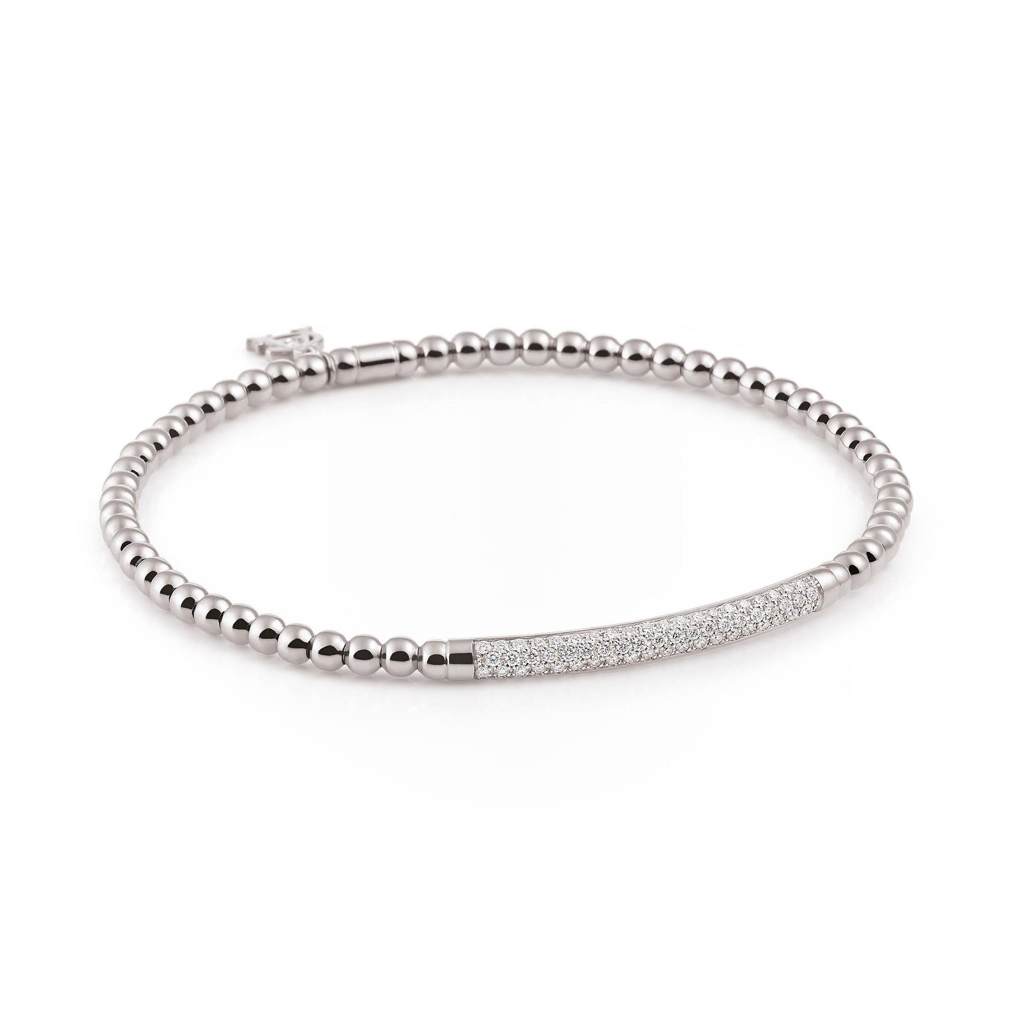 Al Coro Stretchy Armband (A350W) aus Weißgold mit Diamant