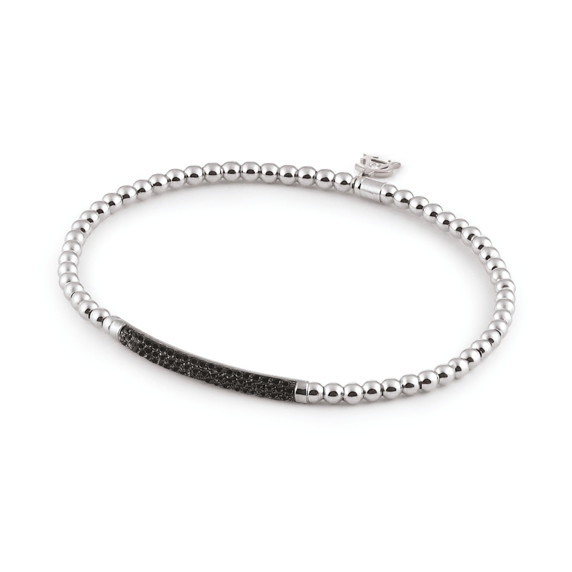 Al Coro Stretchy Armband (A350WB) aus Weißgold mit Diamant und Saphir
