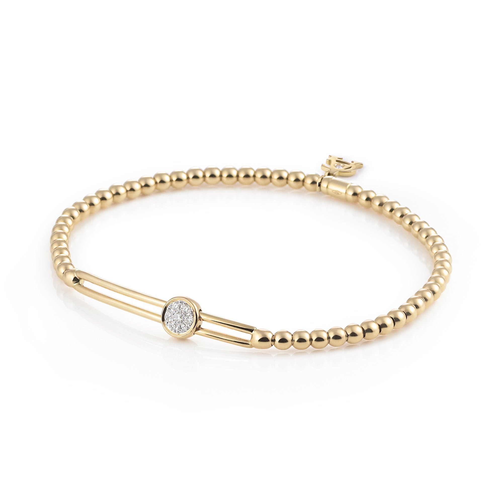 Al Coro Stretchy Armband (A353G) aus Gelbgold mit Diamant