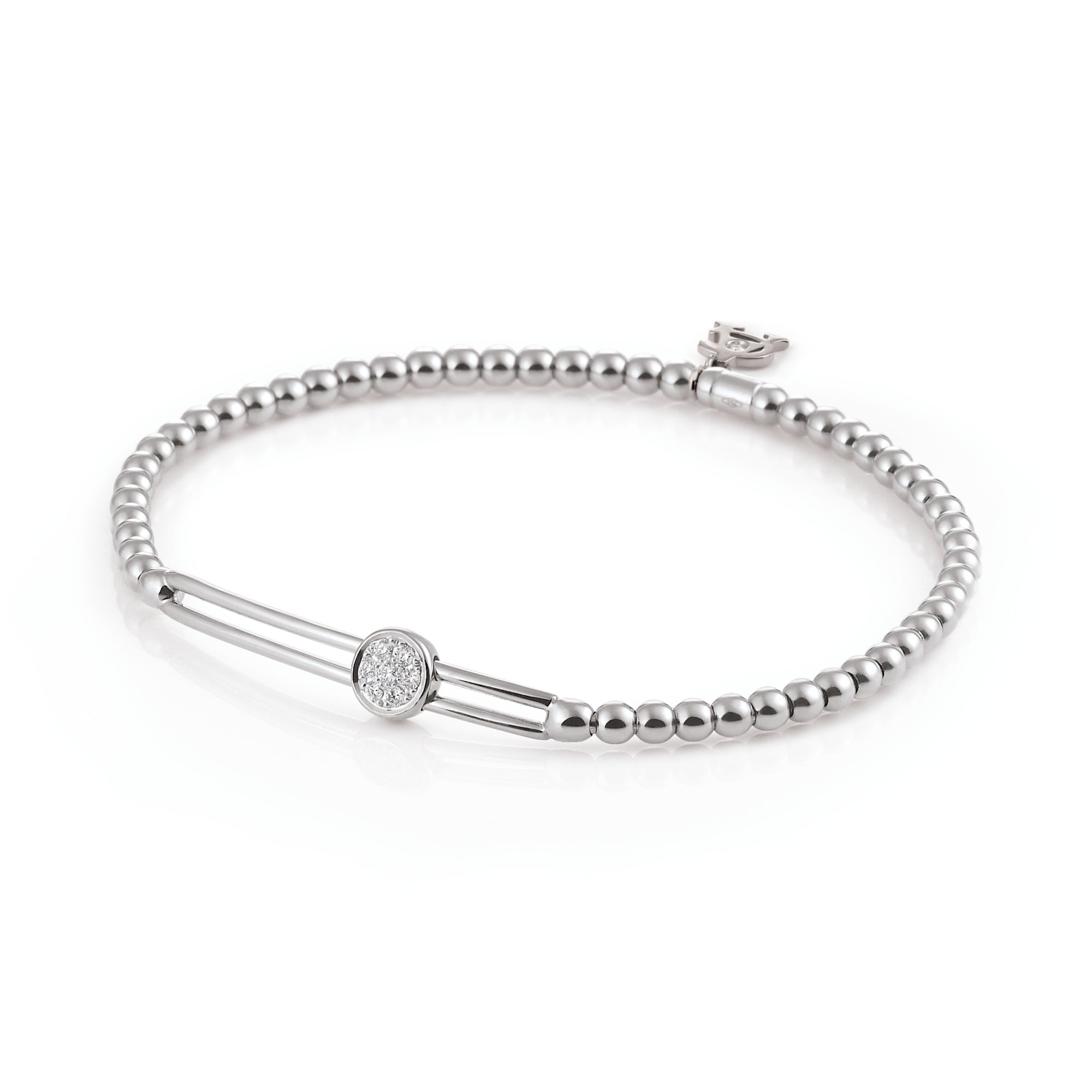 Al Coro Stretchy Armband (A353W) aus Weißgold mit Diamant