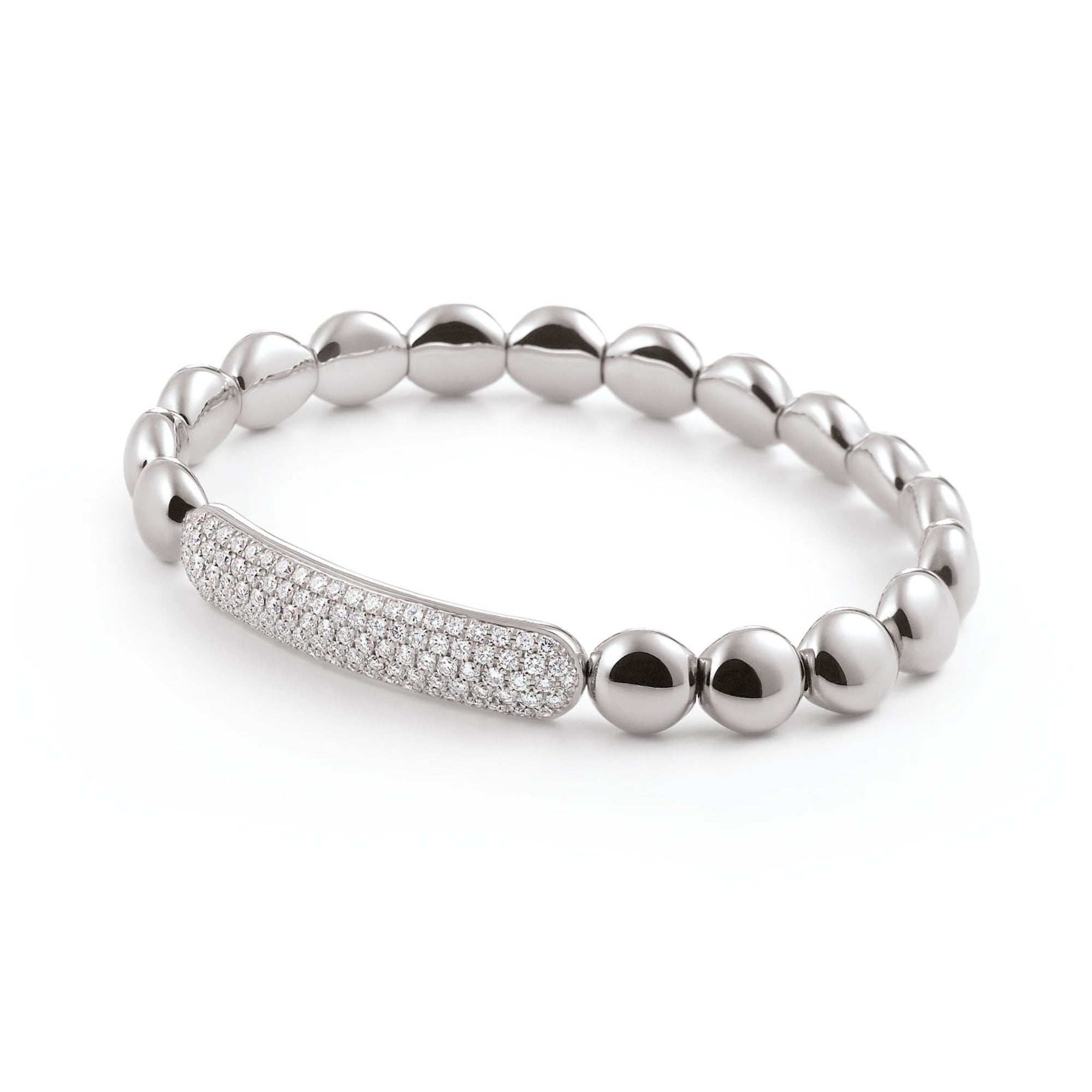 Al Coro Stretchy Armband (A373W) aus Weißgold mit Diamant
