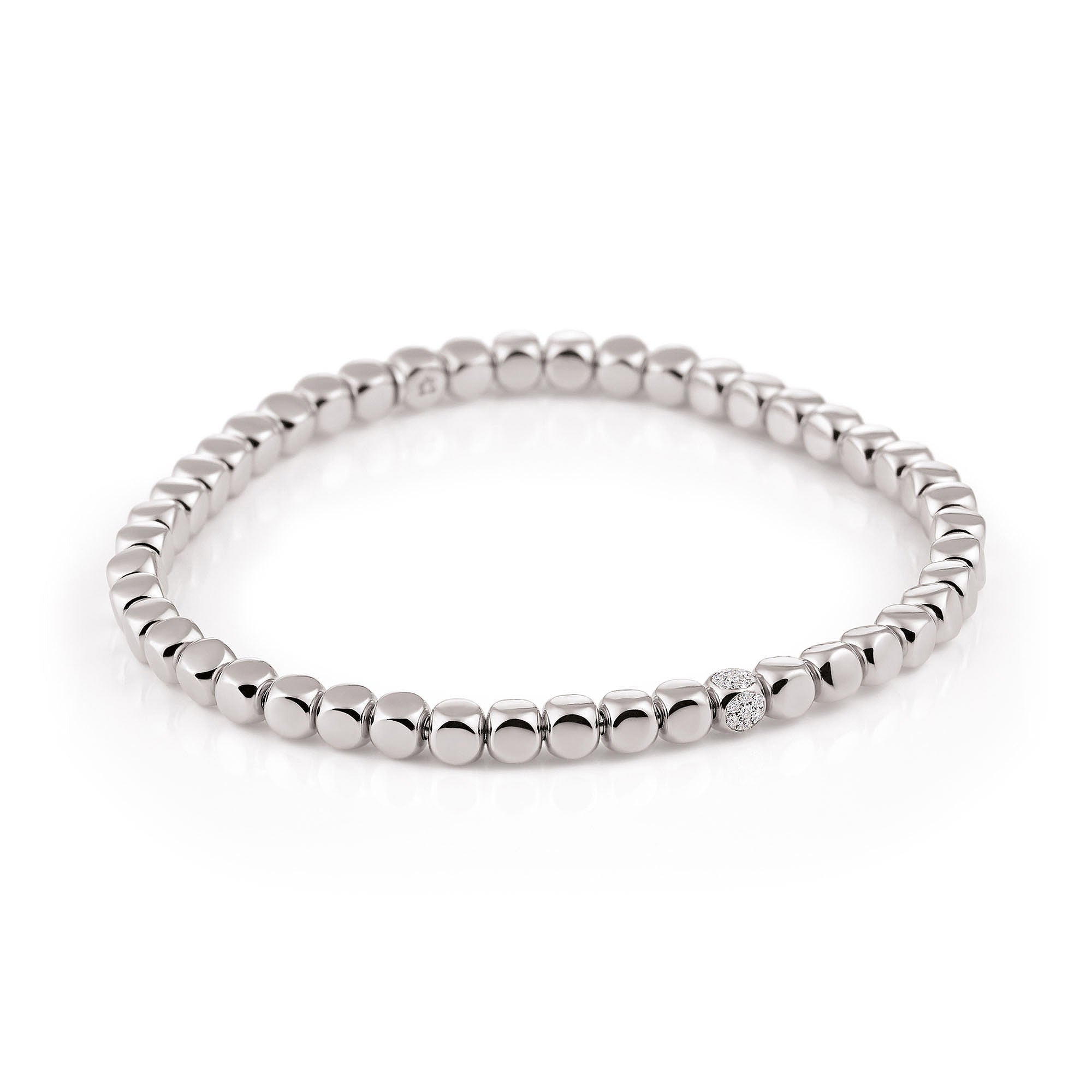 Al Coro Stretchy Armband (A388W) aus Weißgold mit Diamant
