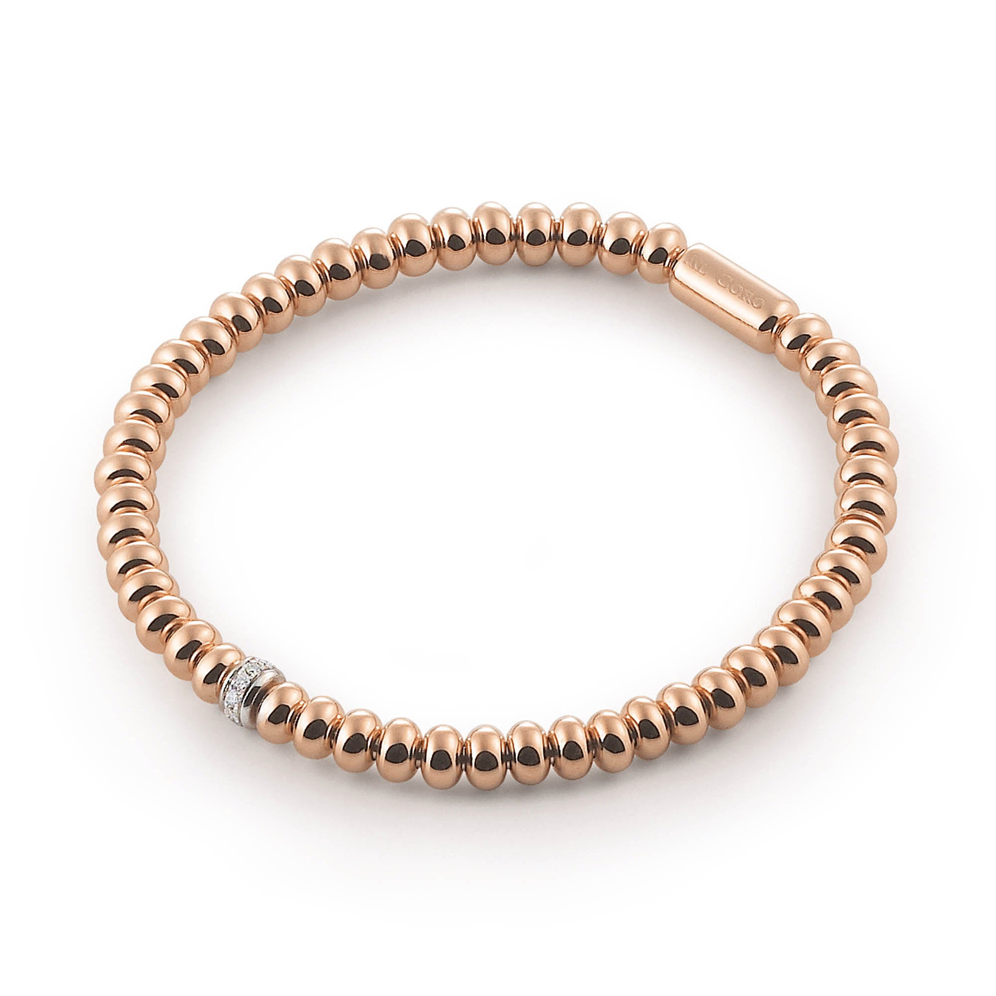 Al Coro Stretchy Armband (A390R) aus Roségold mit Diamant