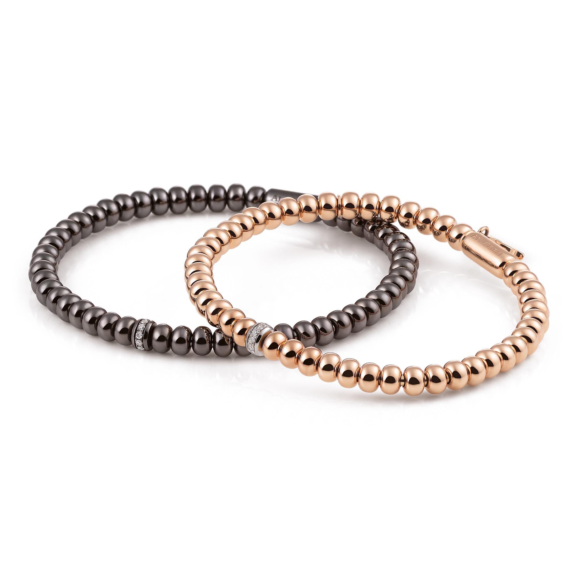 Al Coro Stretchy Armband (A390R) aus Roségold mit Diamant