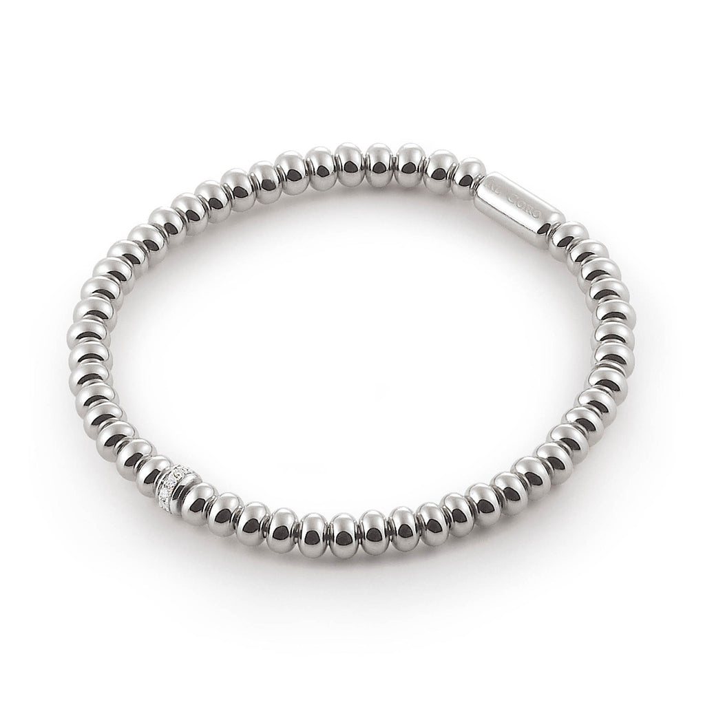 Al Coro Stretchy Armband (A390W) aus Weißgold mit Diamant