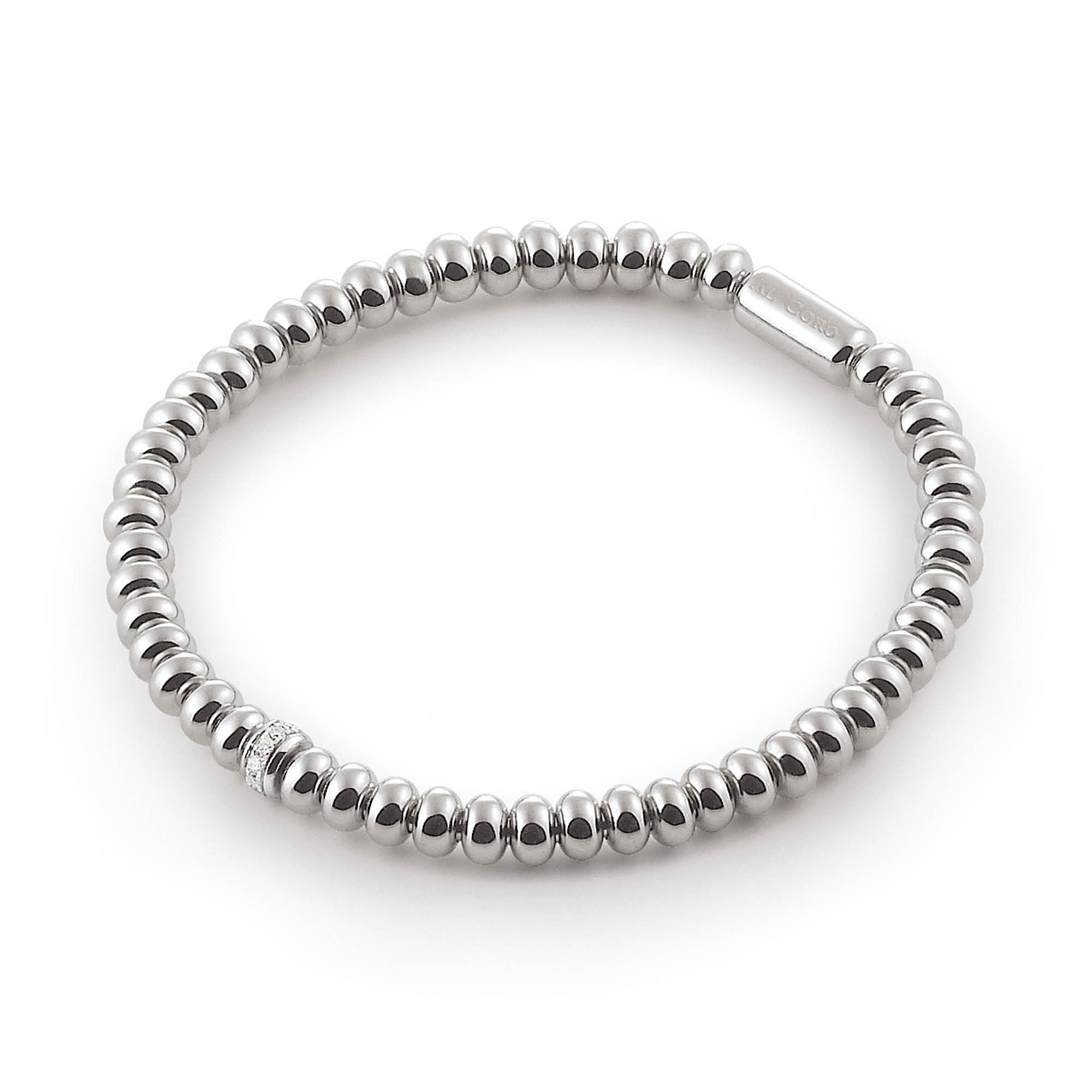 Al Coro Stretchy Armband (A390W) aus Weißgold mit Diamant