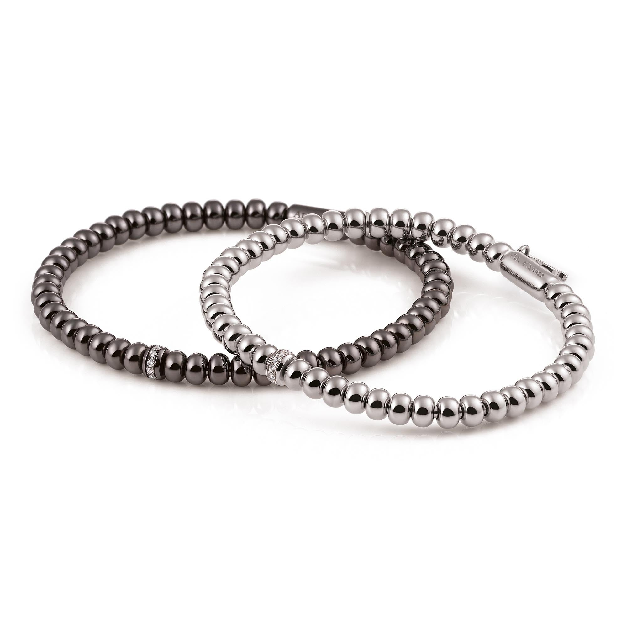 Al Coro Stretchy Armband (A390W) aus Weißgold mit Diamant