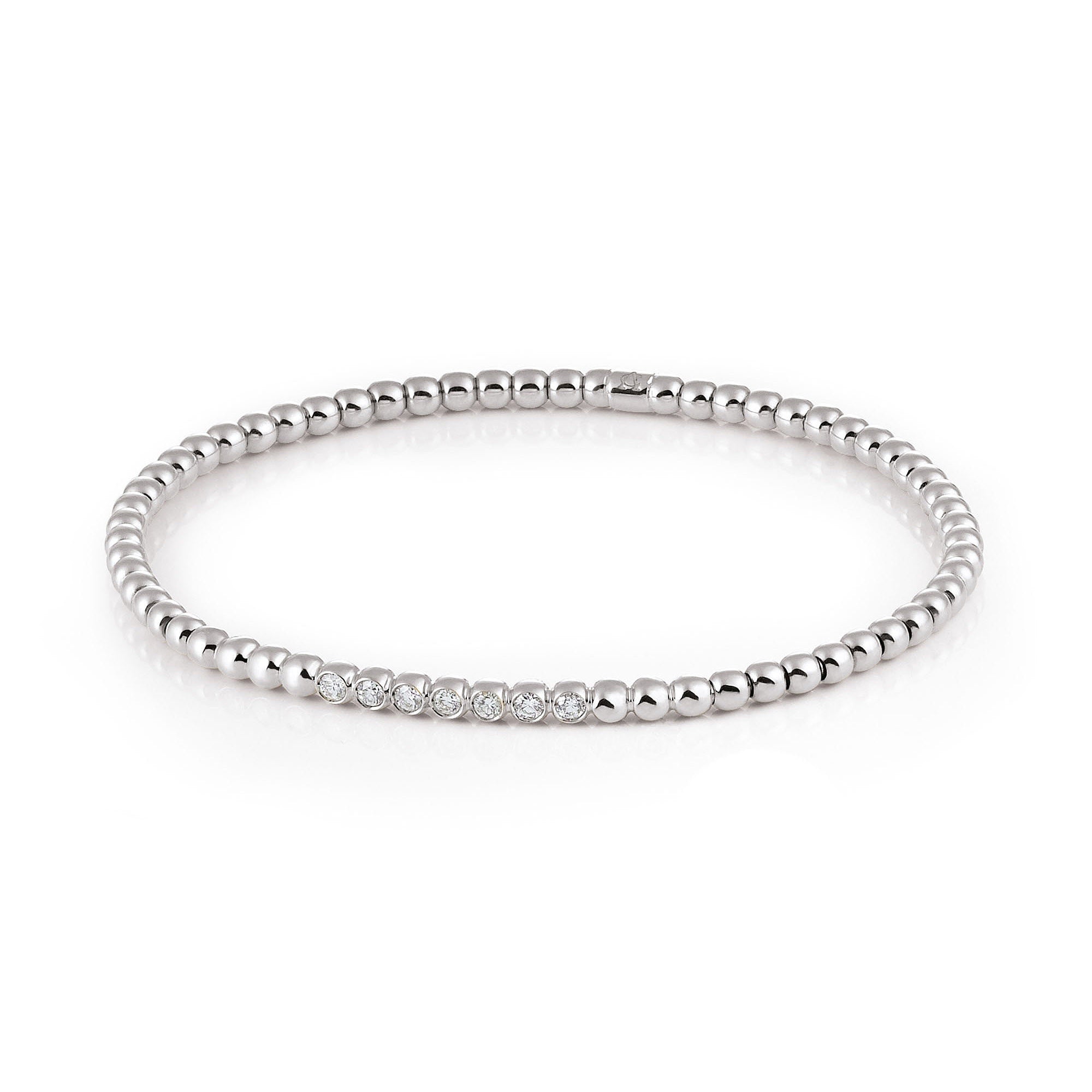 Al Coro Stretchy Armband (A700W) aus Weißgold mit Diamant