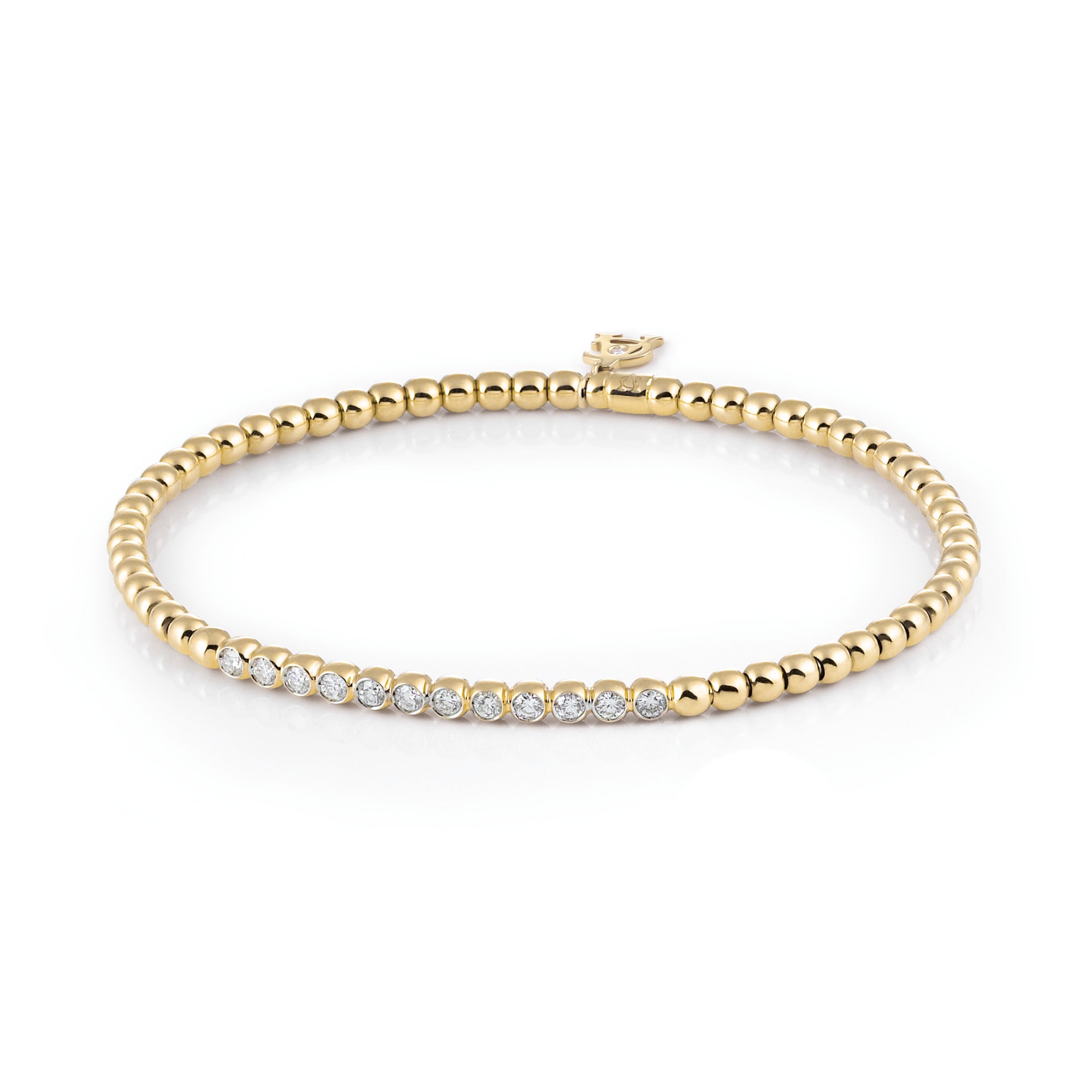 Al Coro Stretchy Armband (A701G) aus Gelbgold mit Diamant