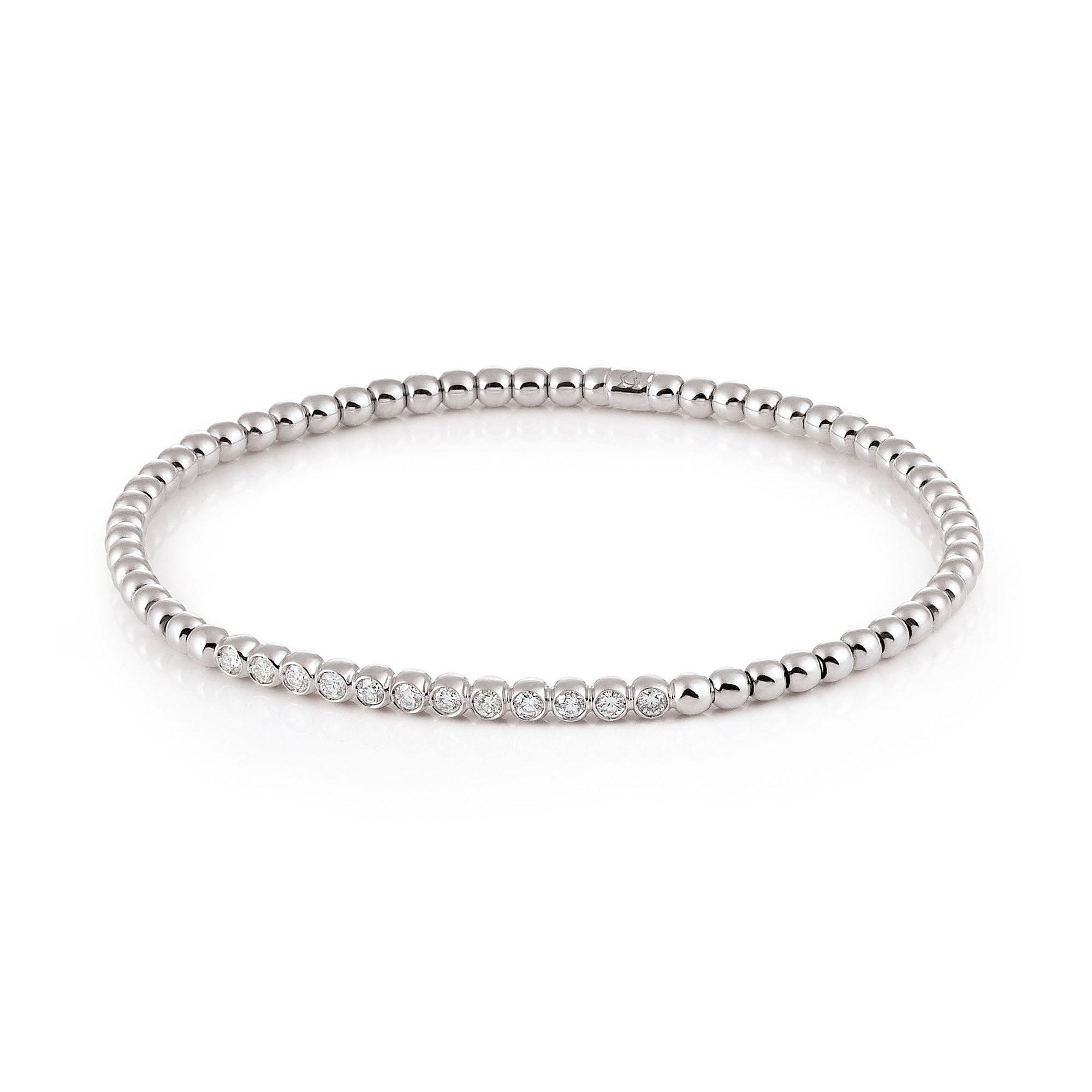 Al Coro Stretchy Armband (A701W) aus Weißgold mit Diamant