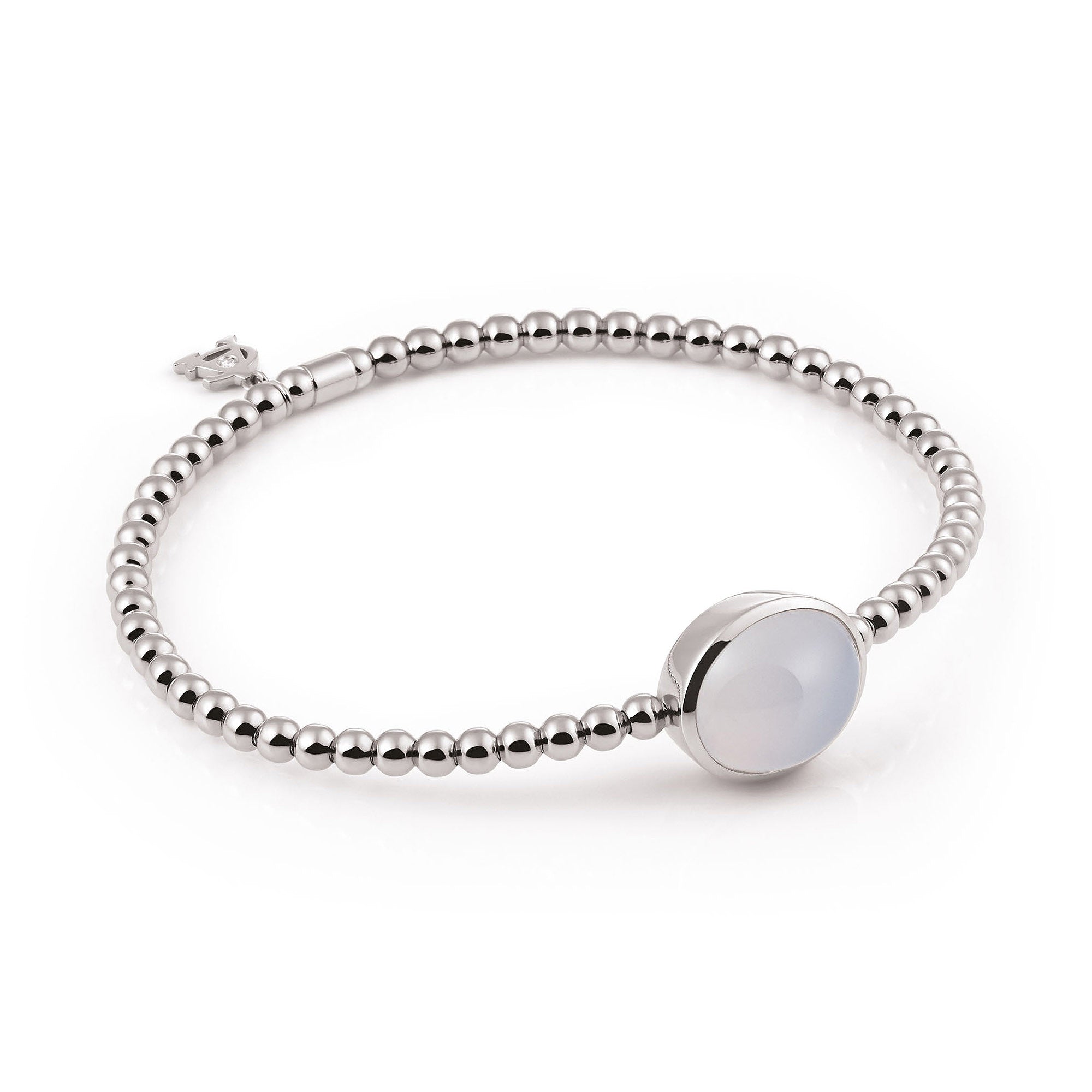 Al Coro Stretchy Armband (A981CHW) aus Weißgold mit Chalcedon