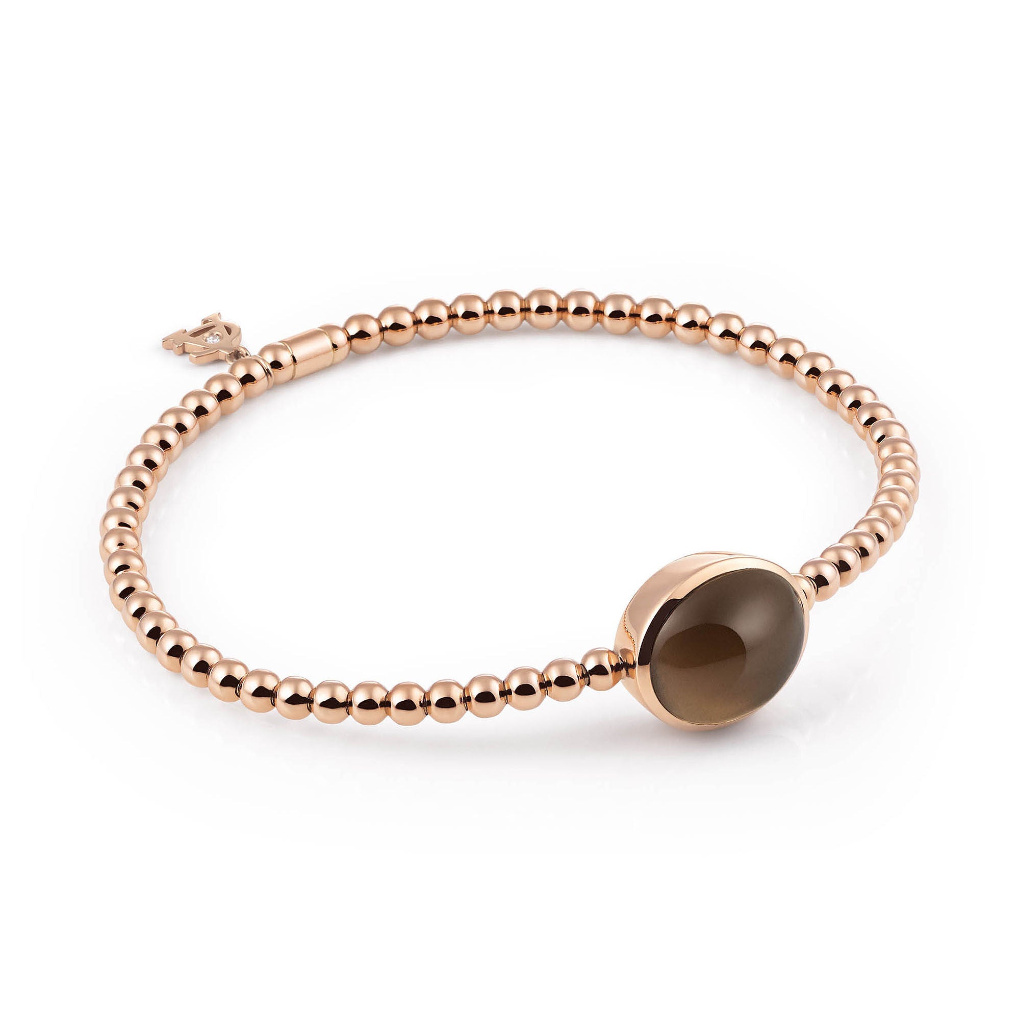 Al Coro Stretchy Armband (A981SQR) aus Roségold mit Rauchquarz