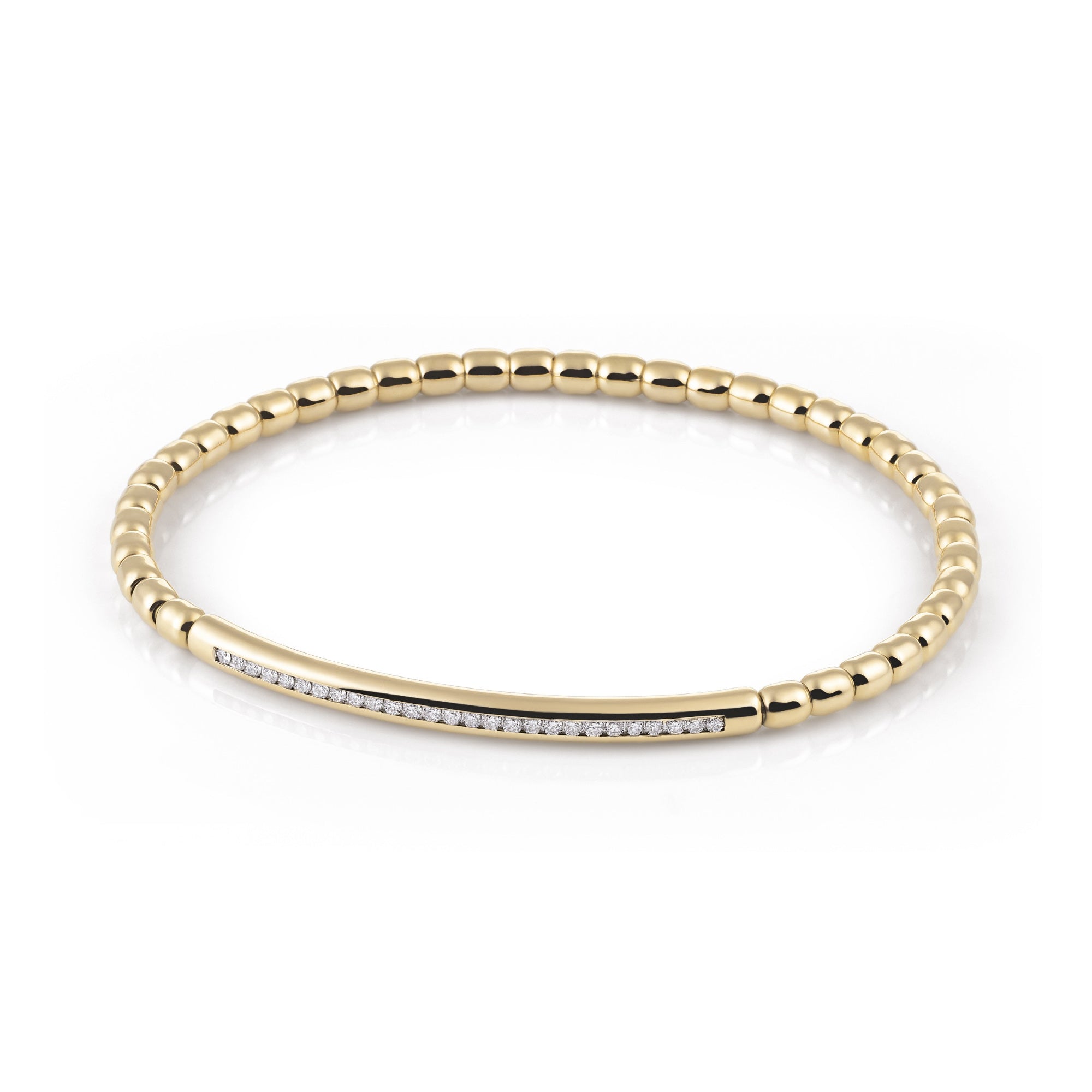 Al Coro Stretchy Uomo Armband (A361G) aus Gelbgold mit Diamant