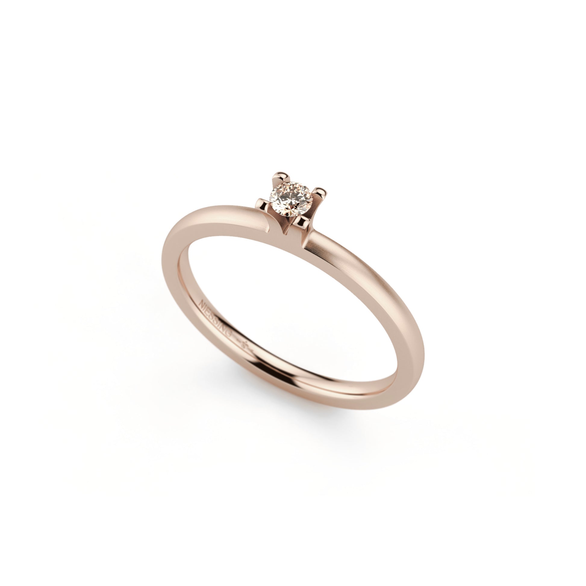 Amatis 4 Krappen Ring • Diamant von Niessing (N331960-0.08ct-cinnamon-satin-rw)