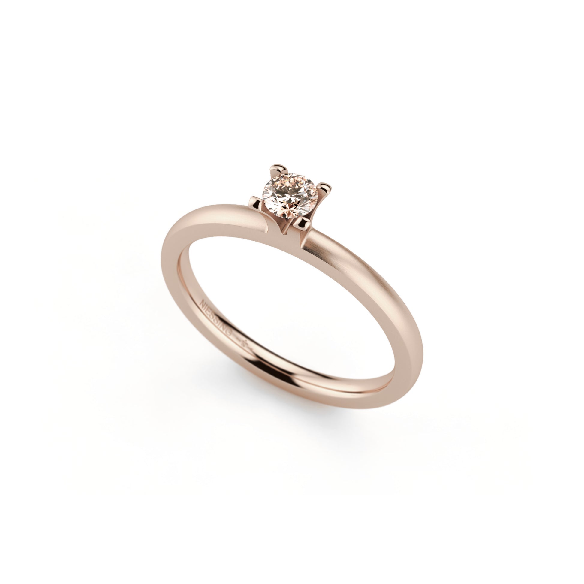 Amatis 4 Krappen Ring • Diamant von Niessing (N331960-0.16ct-cinnamon-satin-rw)