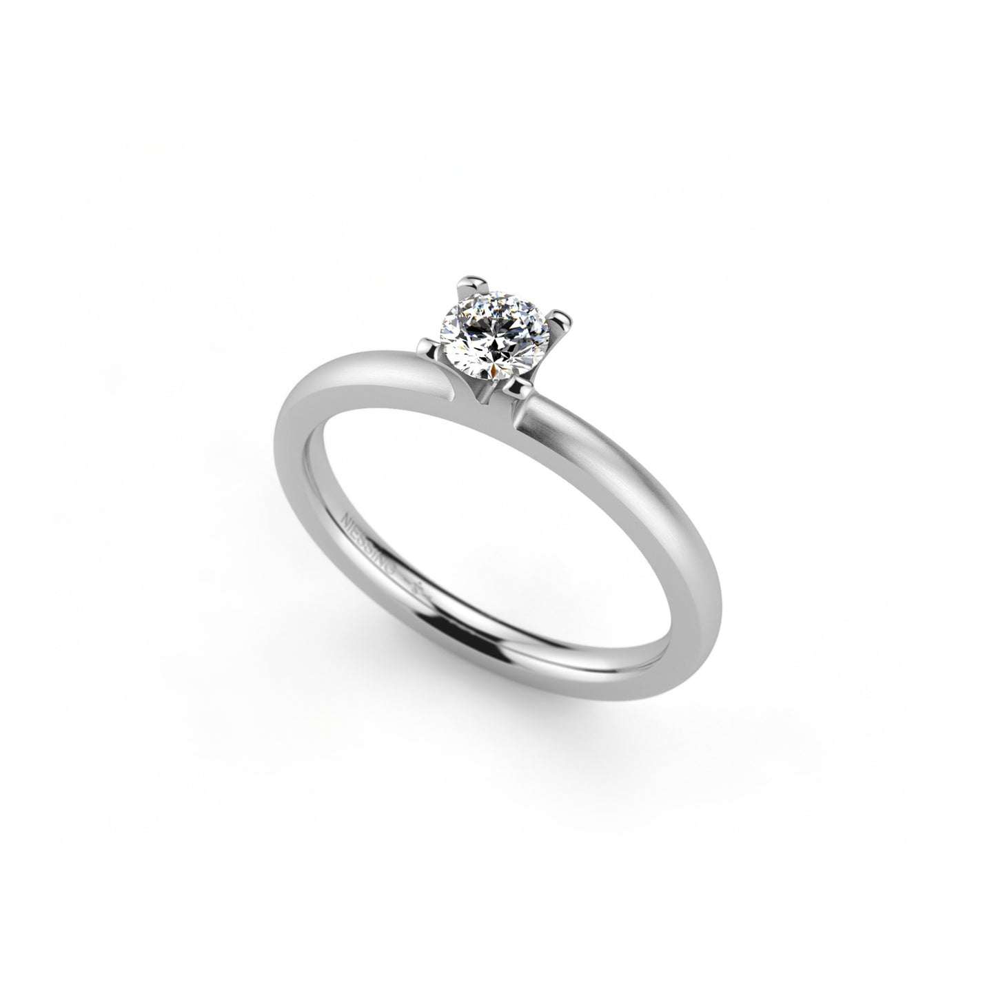 Amatis 4 Krappen Ring, Platin • Diamant von Niessing (N331960-0.23ct-top-wesselton-satin-pt)