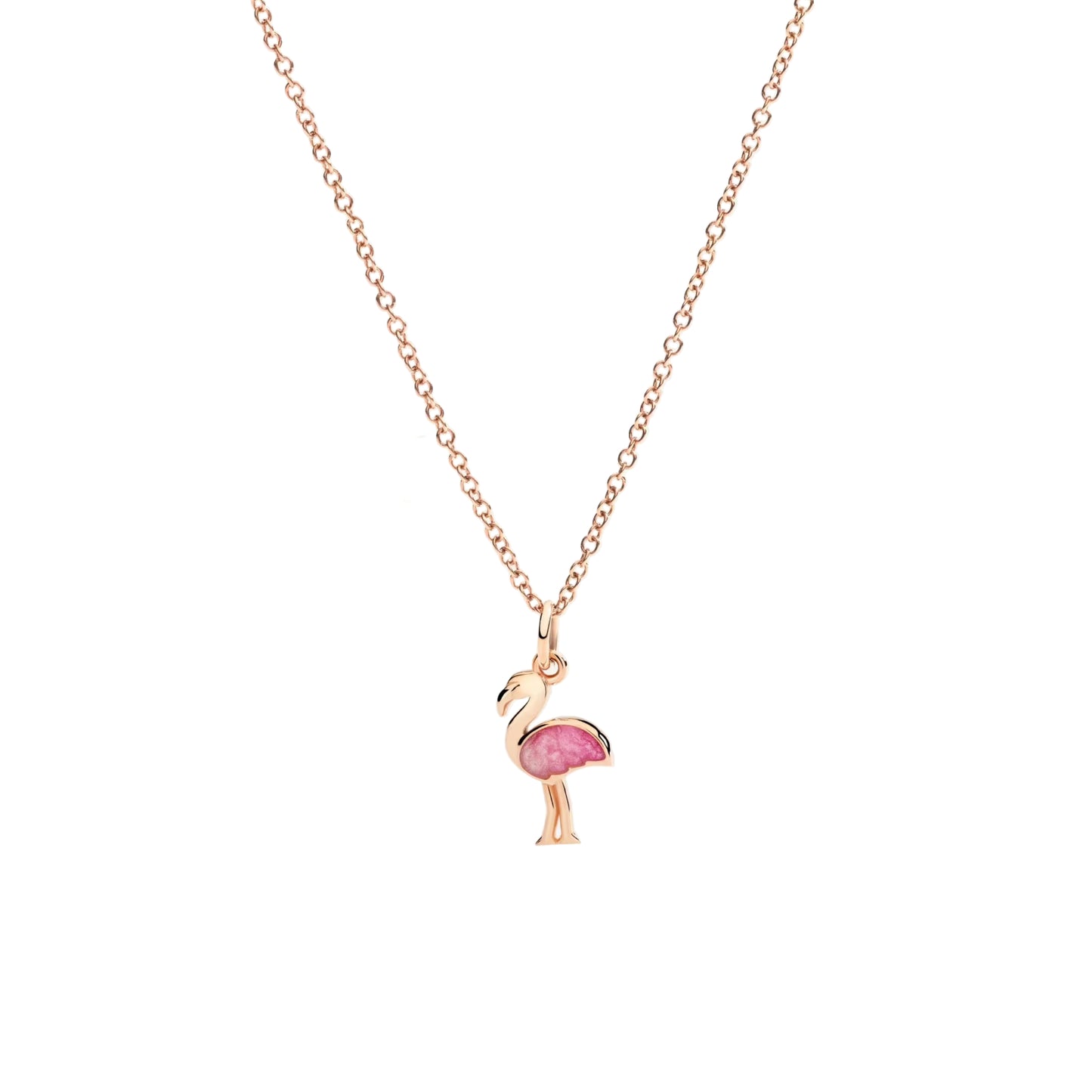 Anhänger Flamingo, Roségold • Emaille • Perlmutt von DoDo (DMC5012-PHENI-ERS9R)