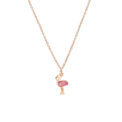 Anhänger Flamingo, Roségold • Emaille • Perlmutt von DoDo (DMC5012-PHENI-ERS9R)
