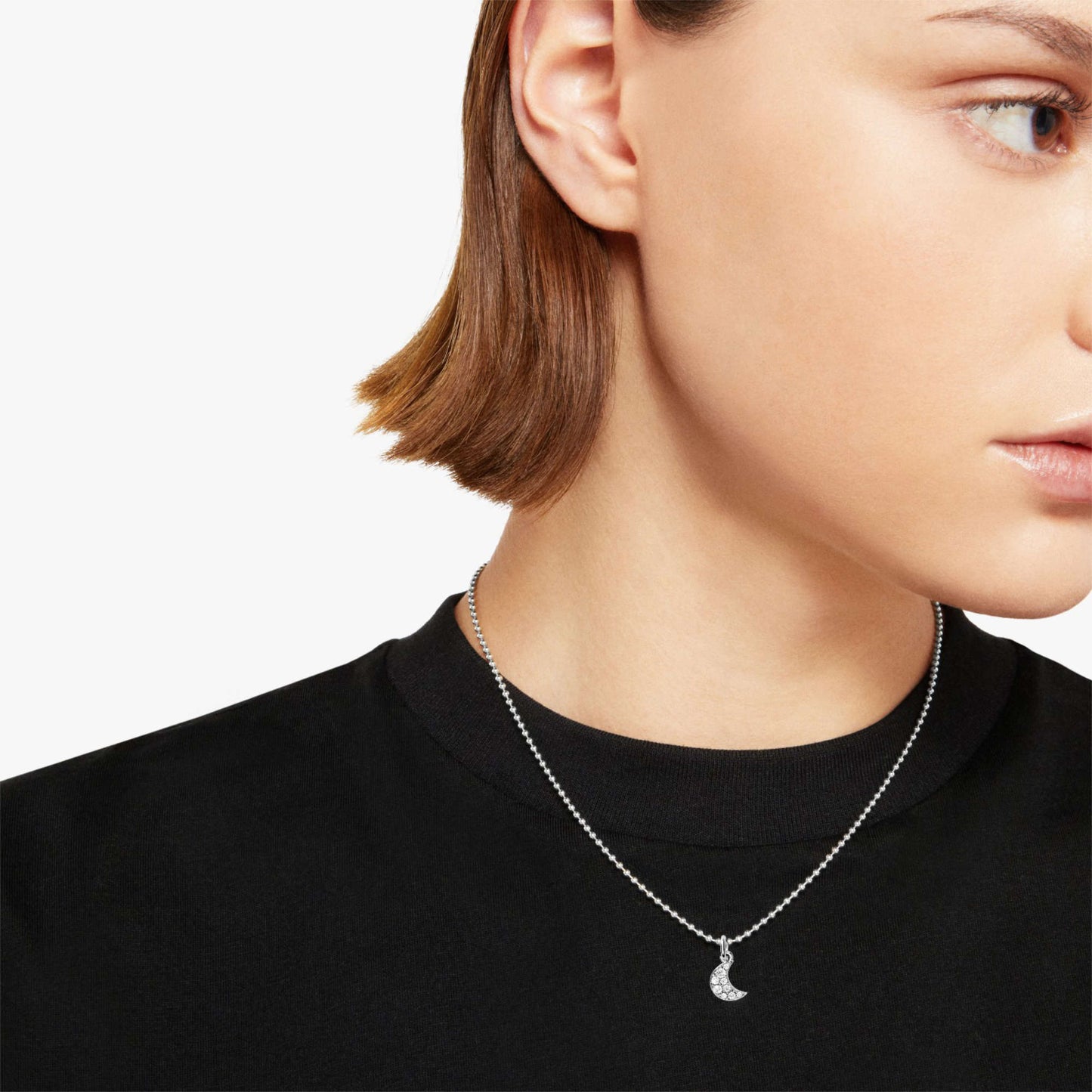 Anhänger Mond „Precious“, Weißgold • Diamant von DoDo (DMB9032-MOONS-DB0OB)