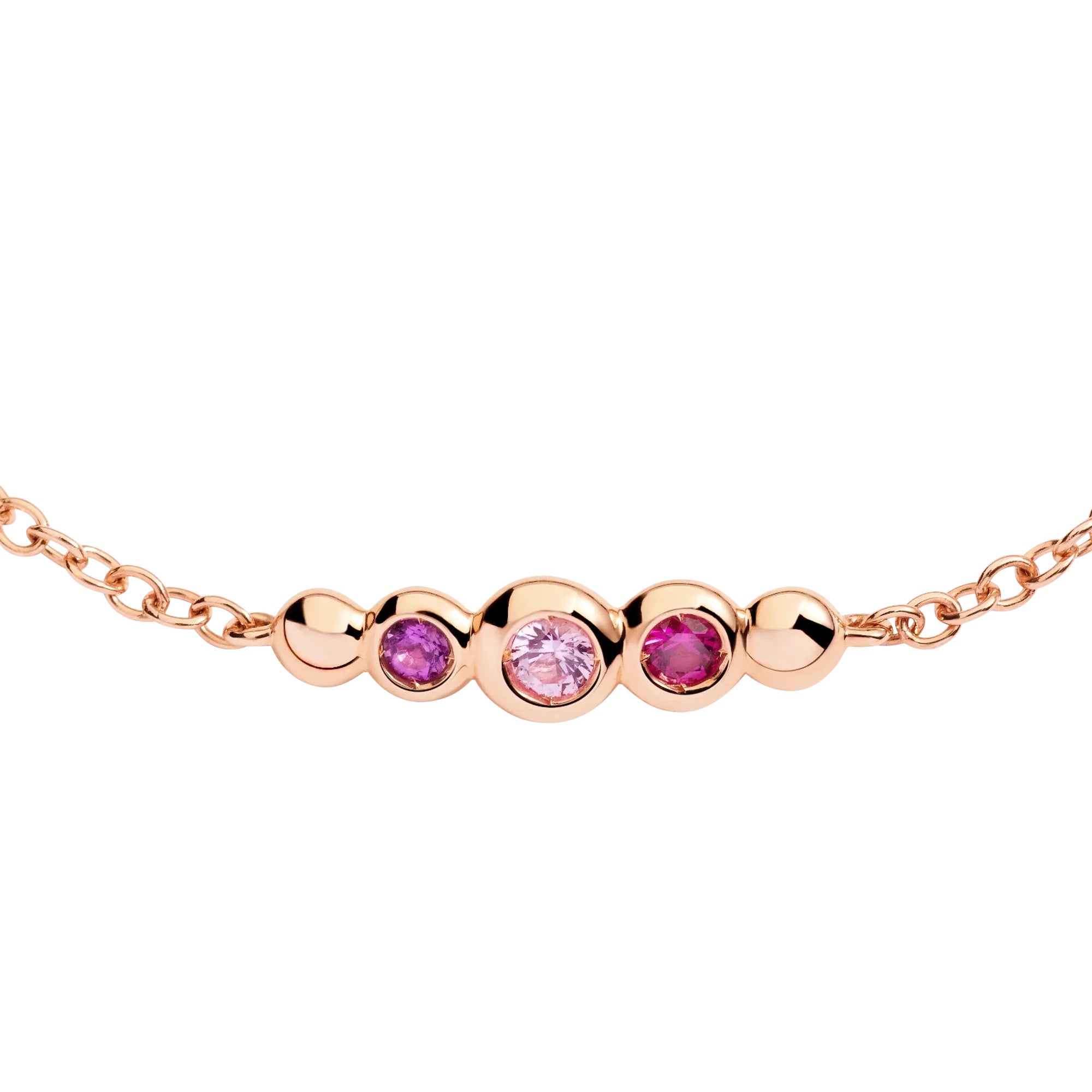 Armband Bollicine Roségold bunte Steine, Roségold • Edelsteine von DoDo (DBC4004-BOLLI-ZRI9R)