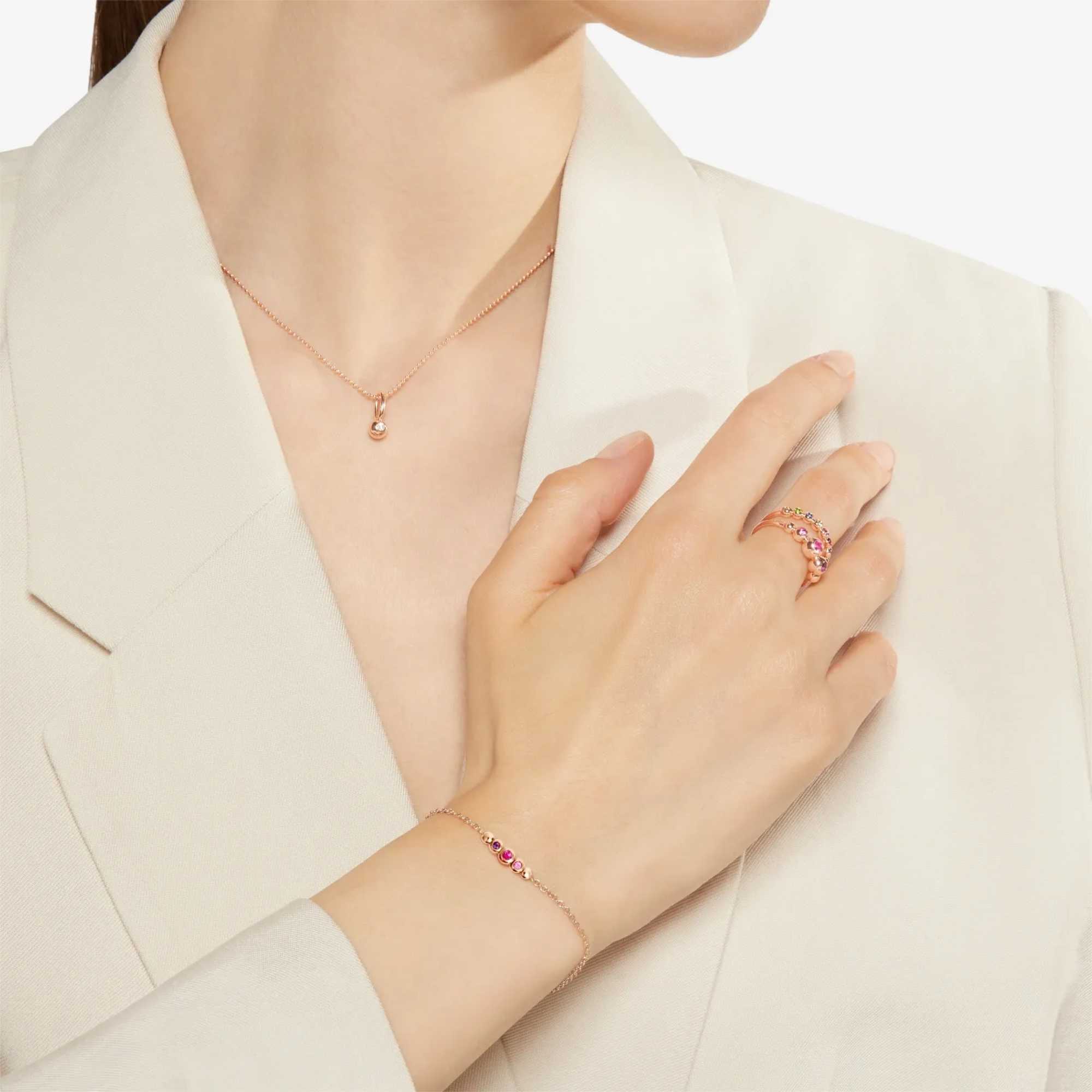 Armband Bollicine Roségold bunte Steine, Roségold • Edelsteine von DoDo (DBC4004-BOLLI-ZRI9R)