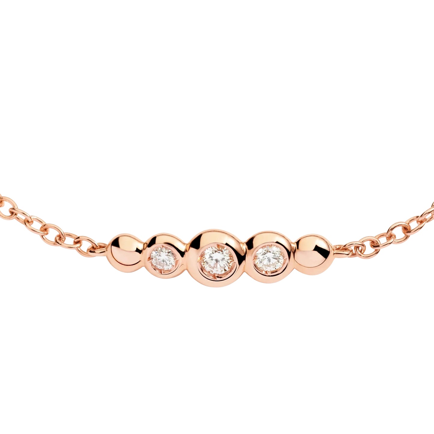 Armband Bollicine Roségold und Diamanten, Roségold • Diamant von DoDo (DBC4004-BOLLI-DB09R)