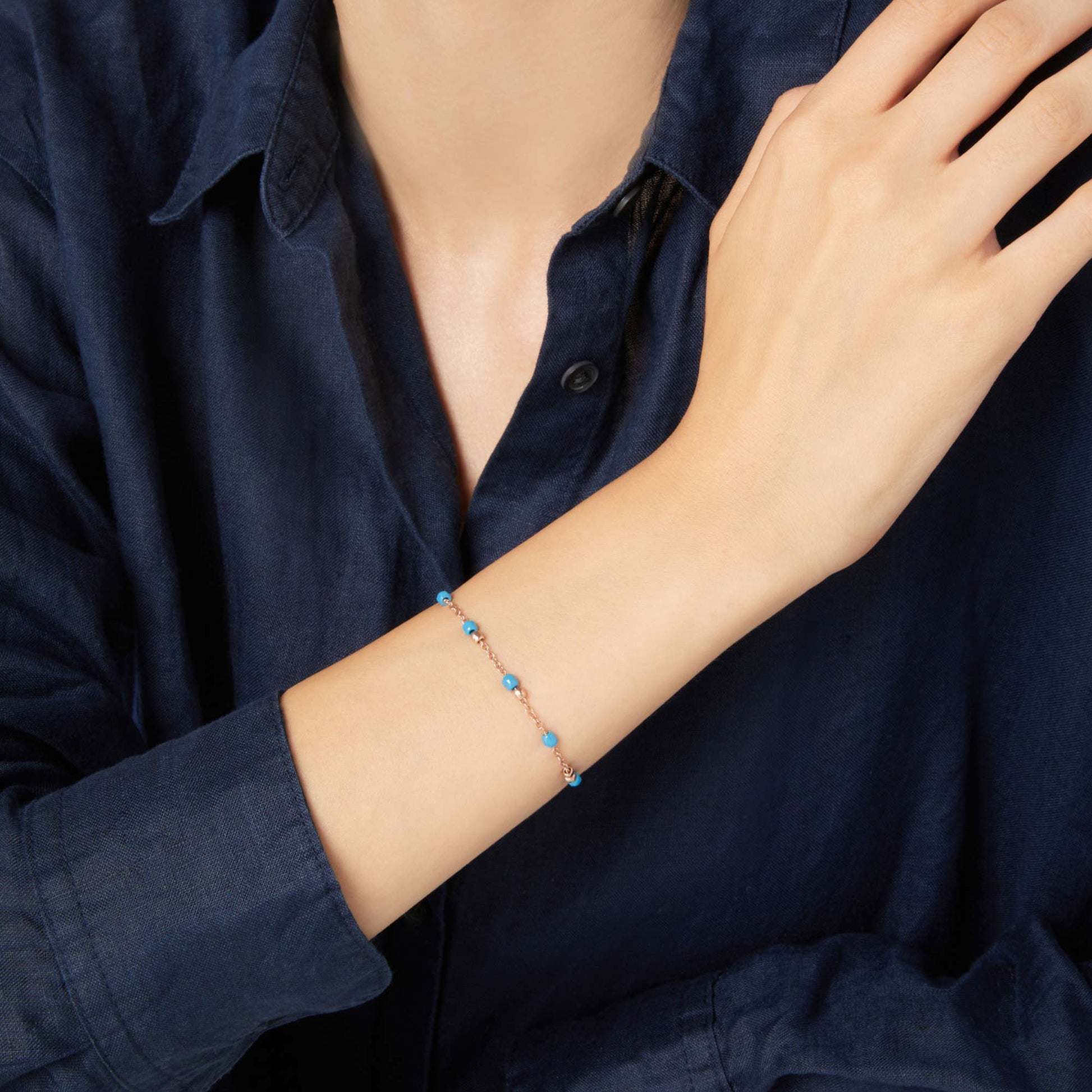 Armband Granelli, Roségold • Türkis von DoDo (DBC3005-GRANX-CTU9R)