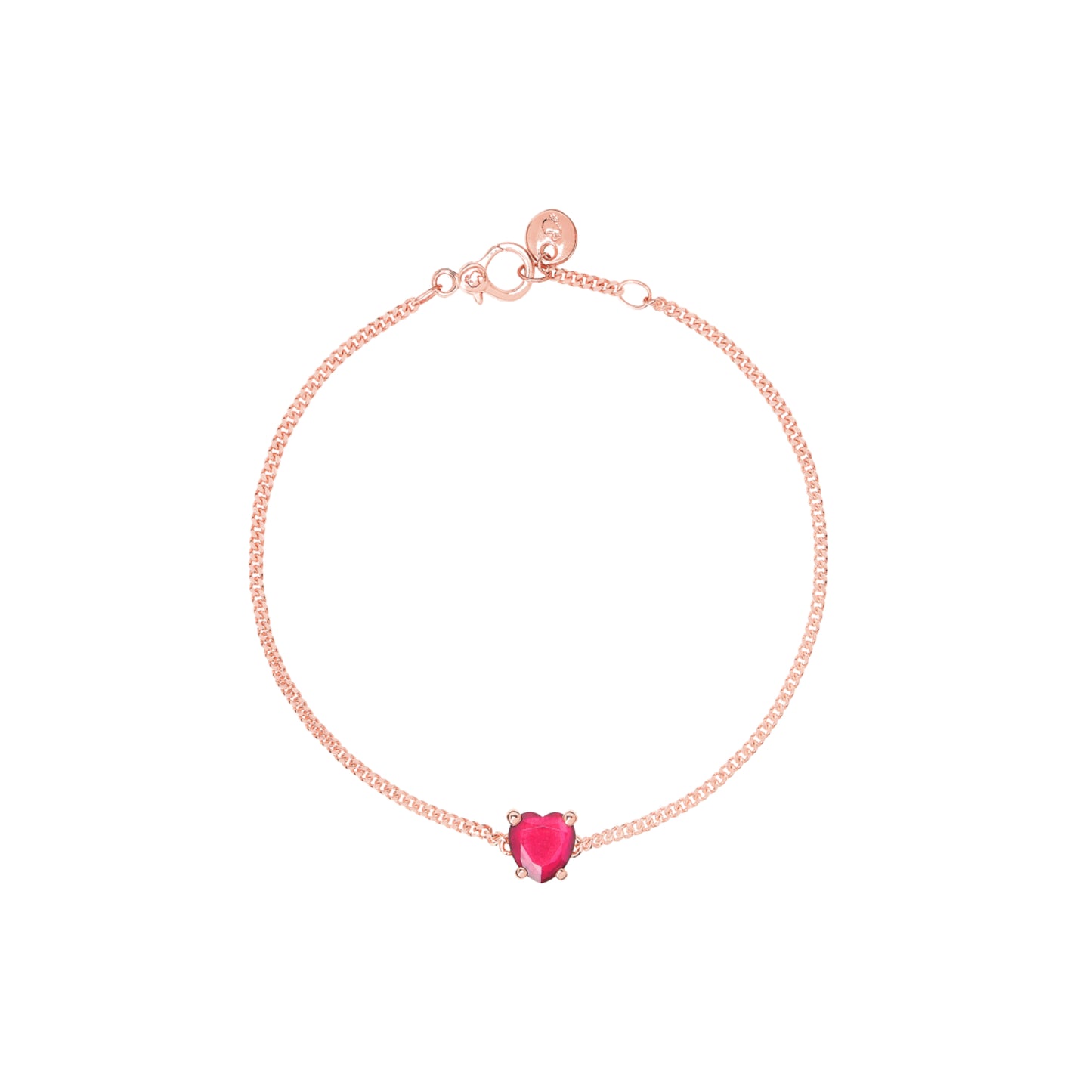 Armband Herz, Roségold • Rubin von DoDo (DBC3000-HEART-SR09R)