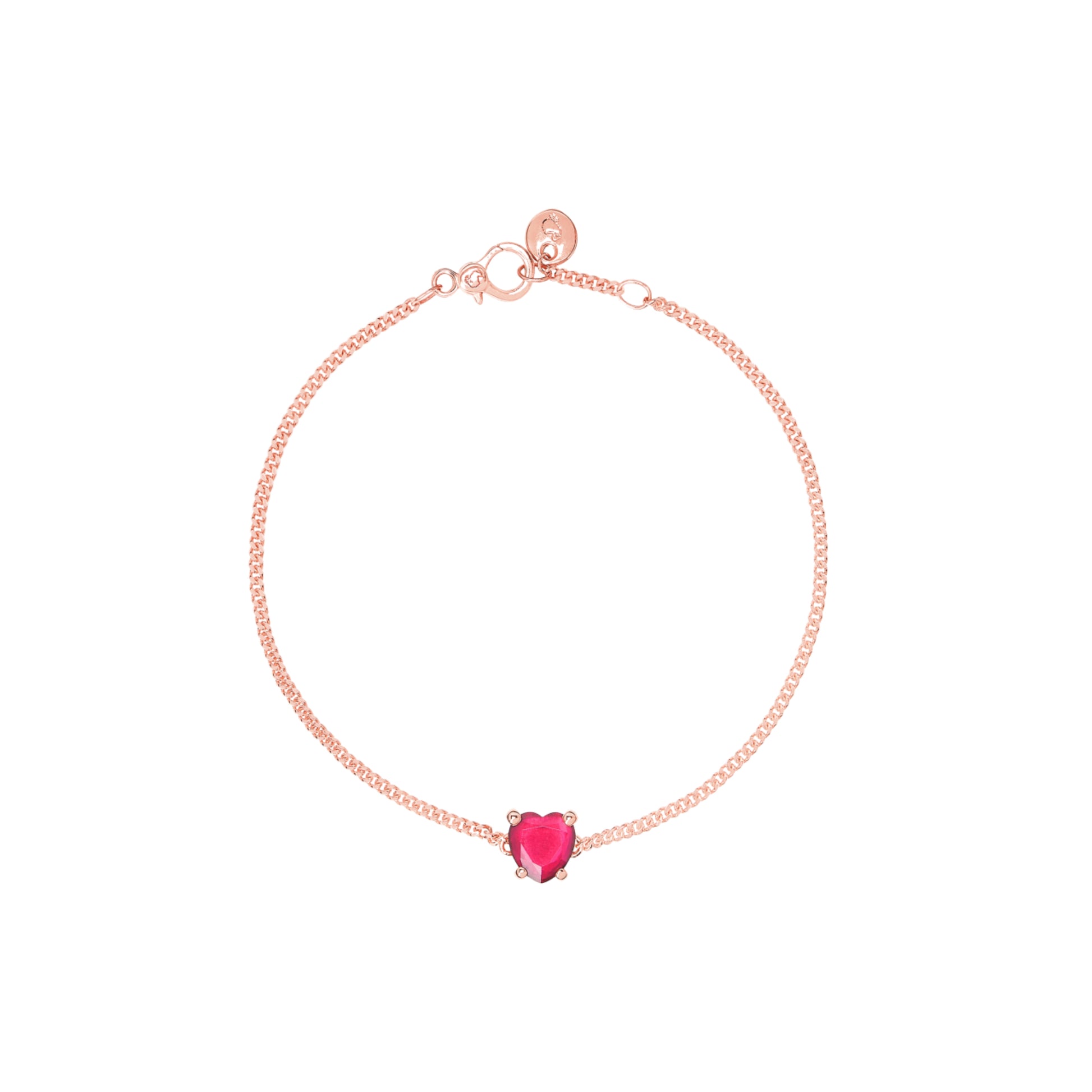 Armband Herz, Roségold • Rubin von DoDo (DBC3000-HEART-SR09R)