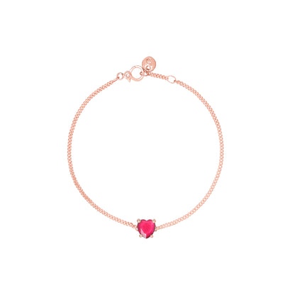 Armband Herz, Roségold • Rubin von DoDo (DBC3000-HEART-SR09R)