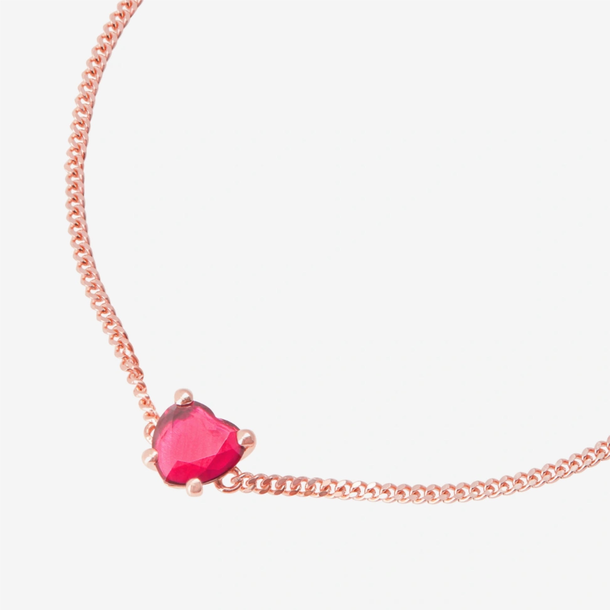 Armband Herz, Roségold • Rubin von DoDo (DBC3000-HEART-SR09R)