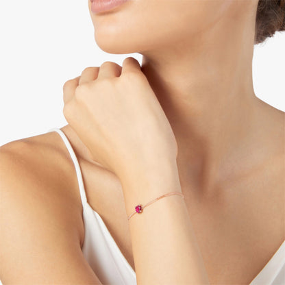 Armband Herz, Roségold • Rubin von DoDo (DBC3000-HEART-SR09R)