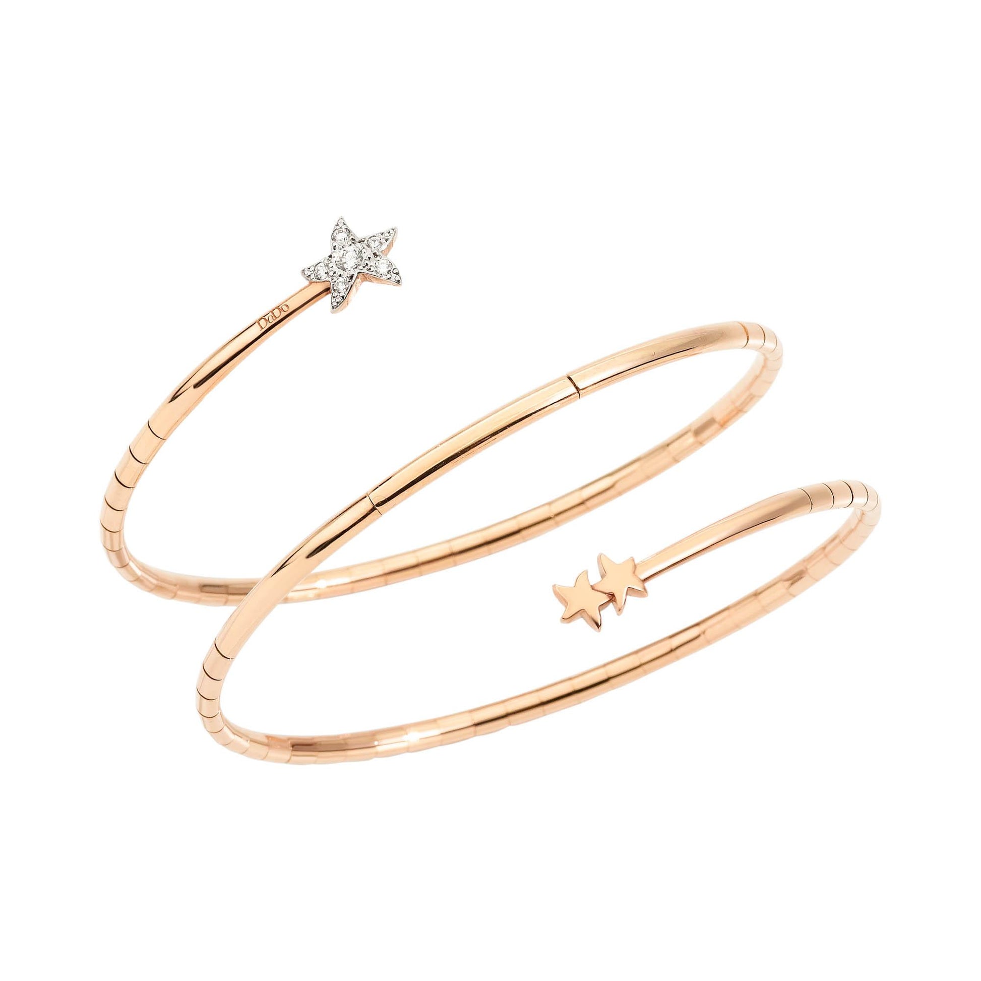 Armreif Stellina „Precious“ mit Diamanten, Roségold • Diamant von DoDo (DBC1007-STAR3-DB09R)