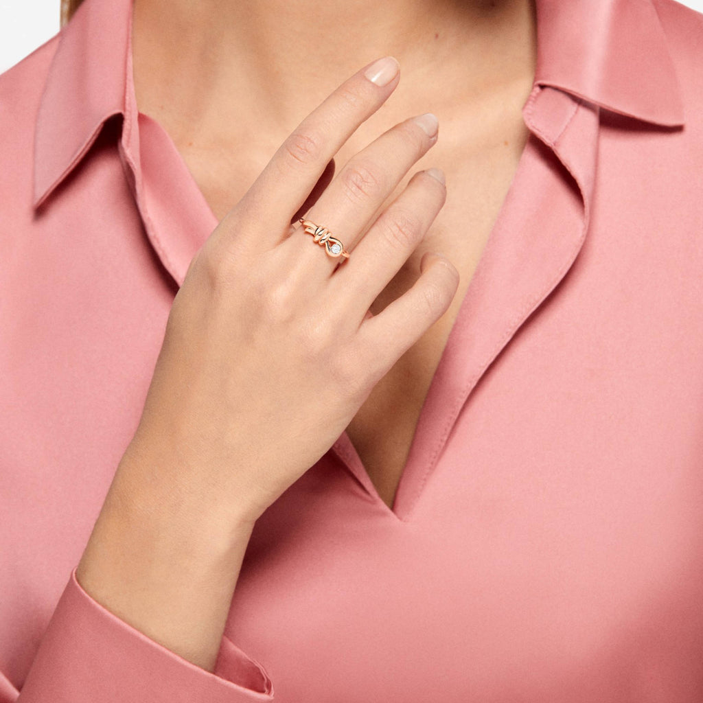 Ring Nodo, Roségold • Diamant von DoDo (DAC3010-KNOT0-DB09R)