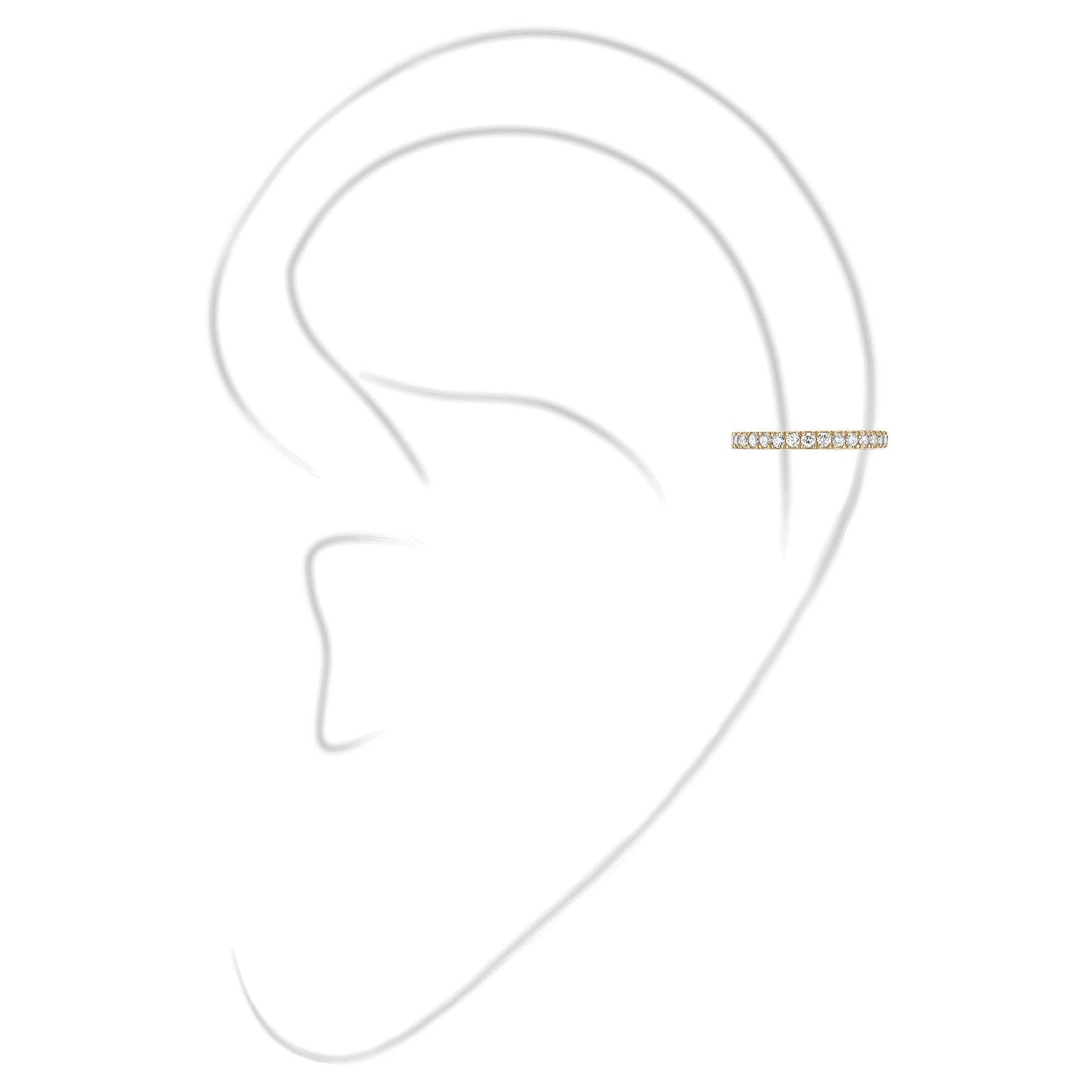 Einzelner Gatsby Ohrclip mittleres Ohr, Gelbgold • Diamant von Messika (10031-YG)